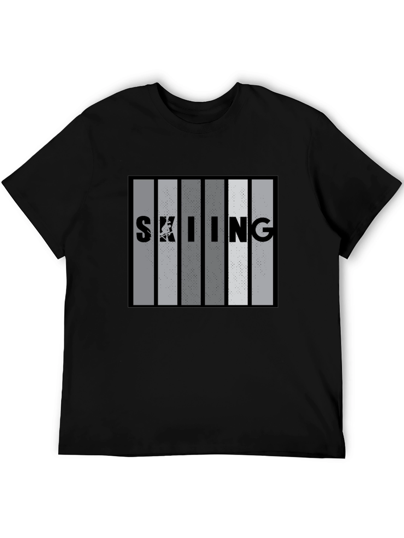 Skiing Stripe Graphic T-Shirt - Stylish Mens Tee