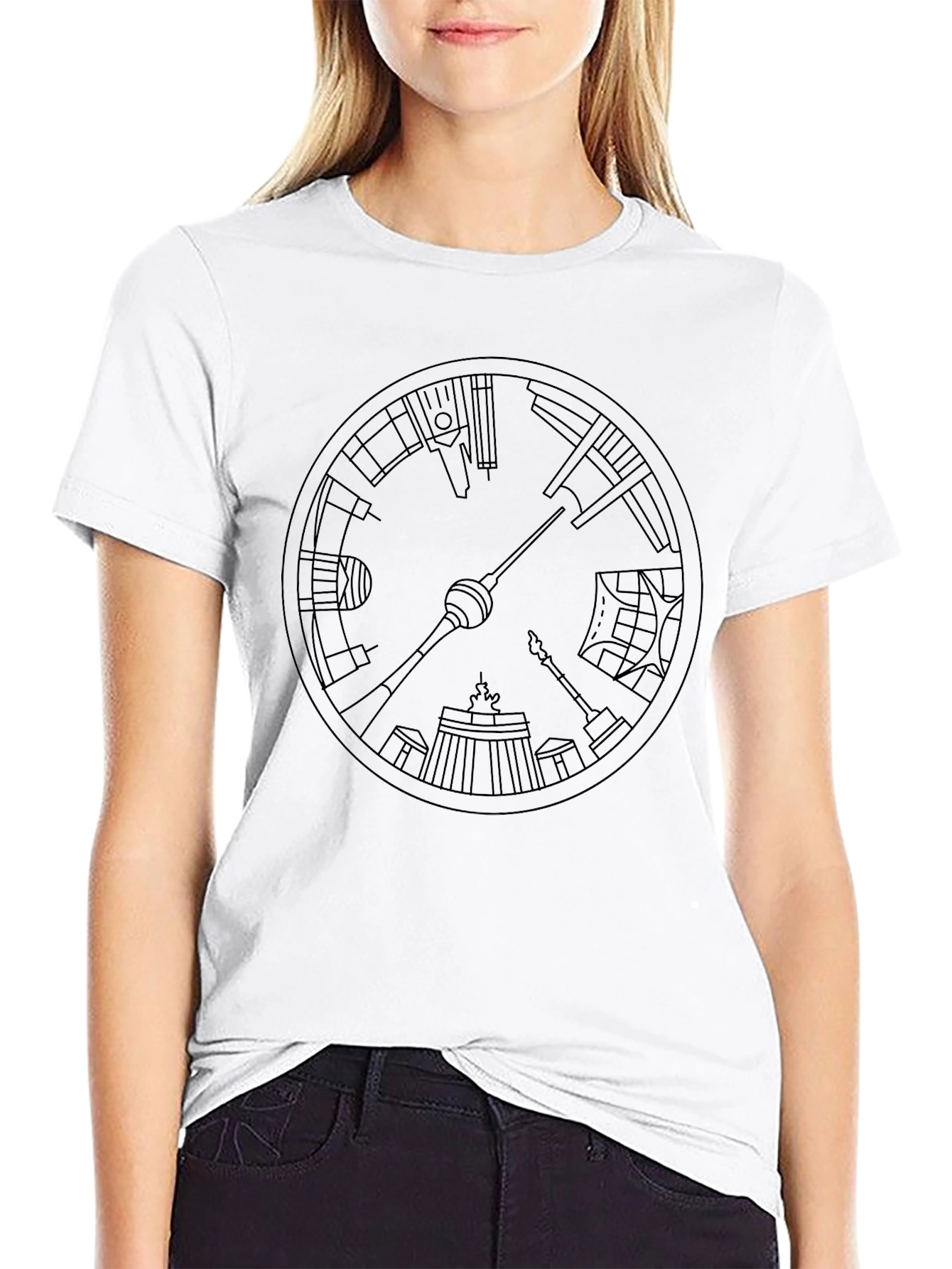 Berlin Landmark Clock Graphic T-Shirt