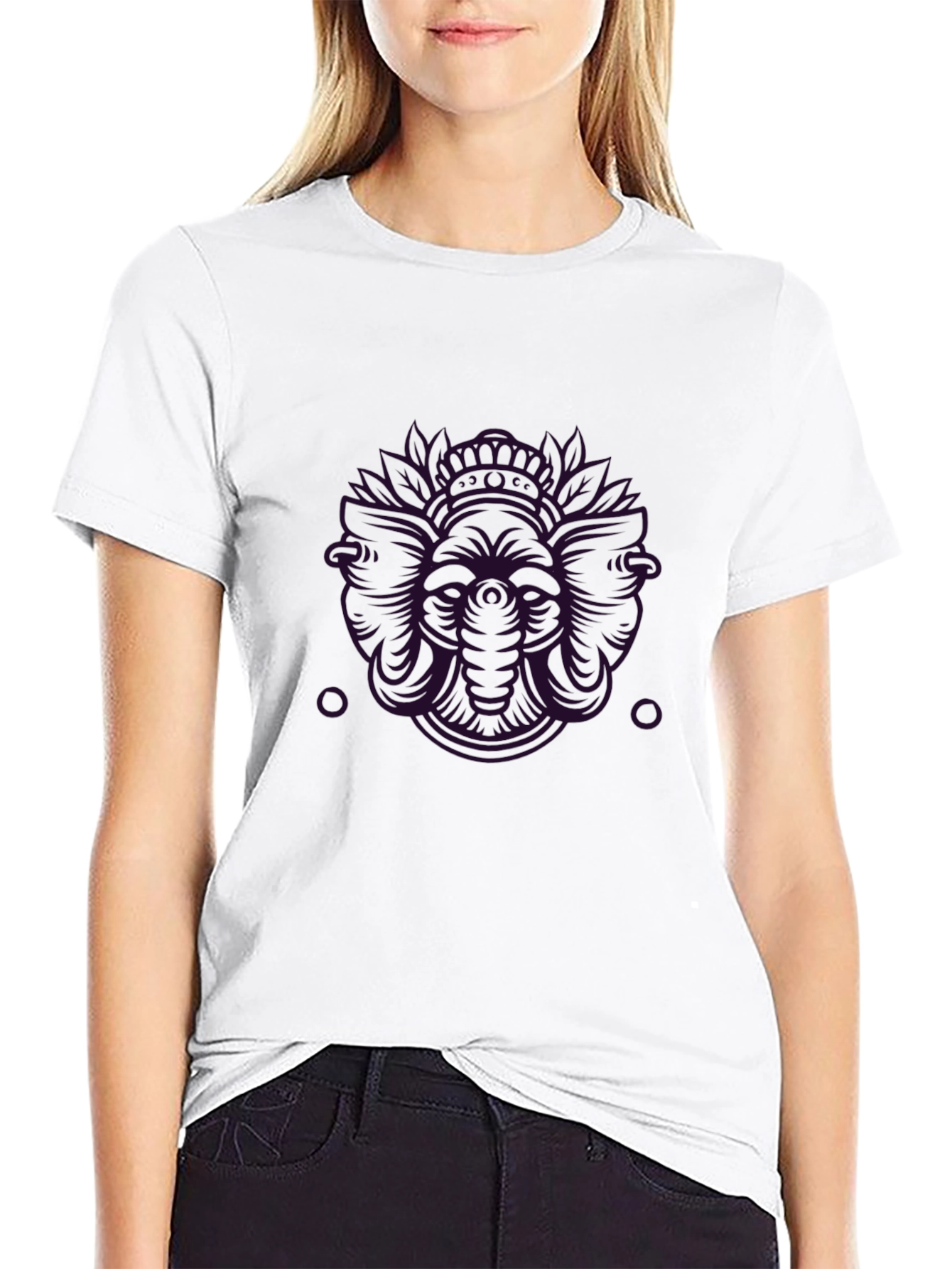 Mens Black Graphic Print Tee - Abstract Design