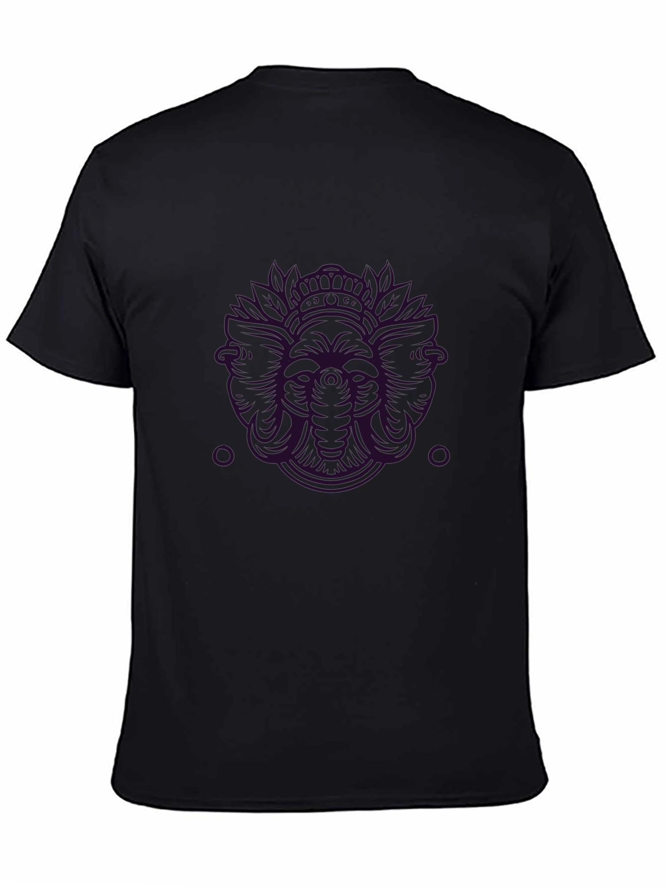 Mens Black Graphic Print Tee - Abstract Design