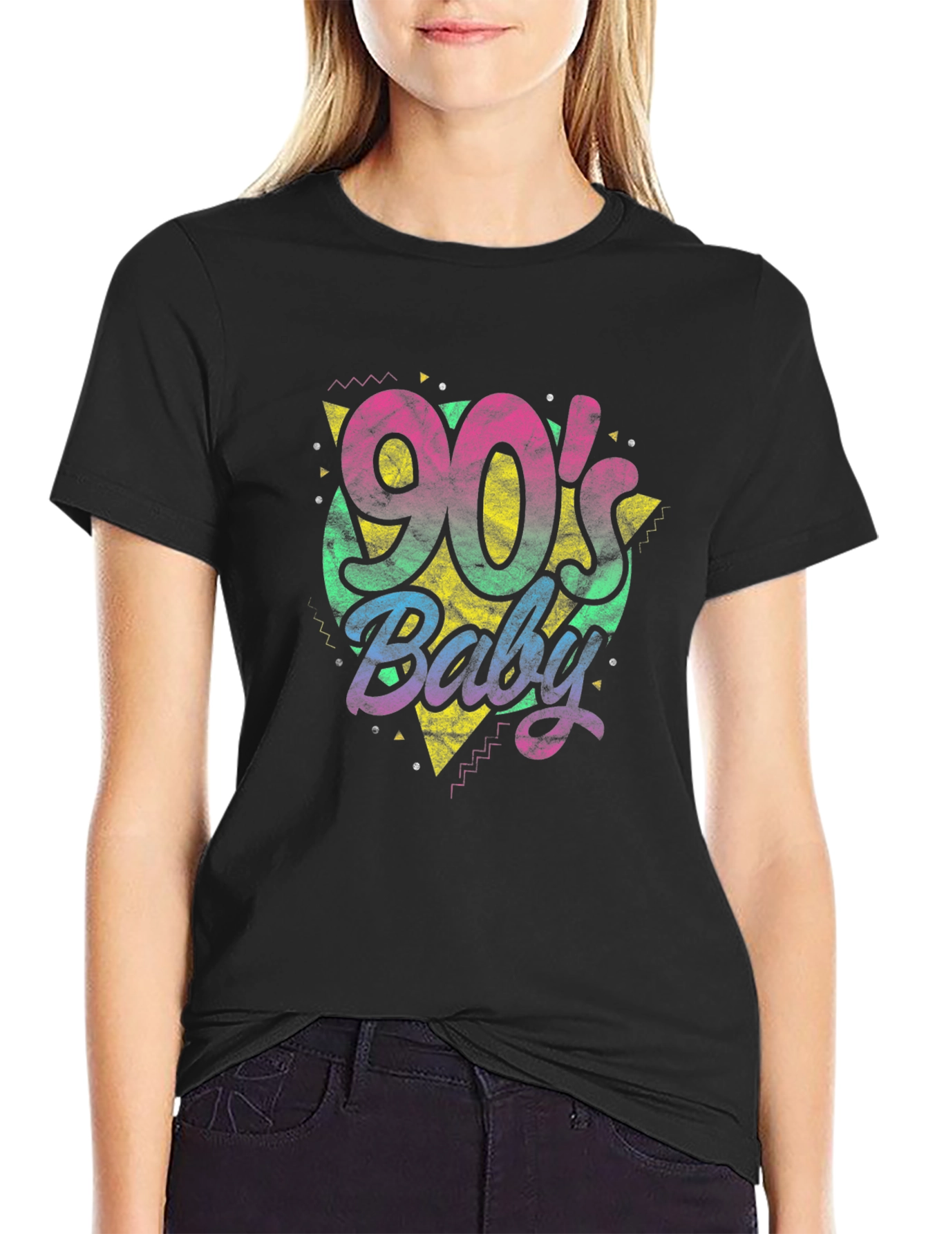 90s Baby Graphic Tee - Retro Style Black T-Shirt
