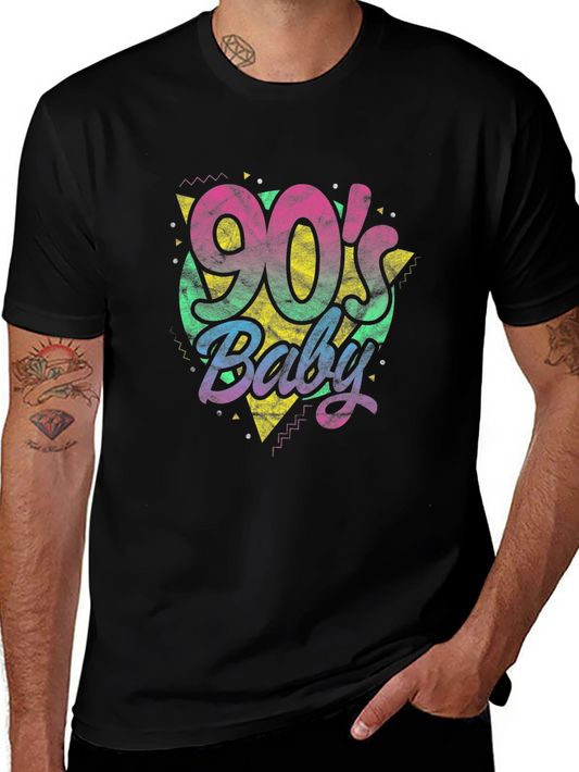 90s Baby Graphic Tee - Retro Style Black T-Shirt