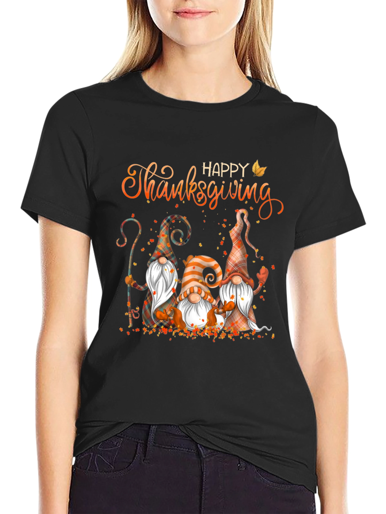 Happy Thanksgiving Gnomes Graphic T-Shirt