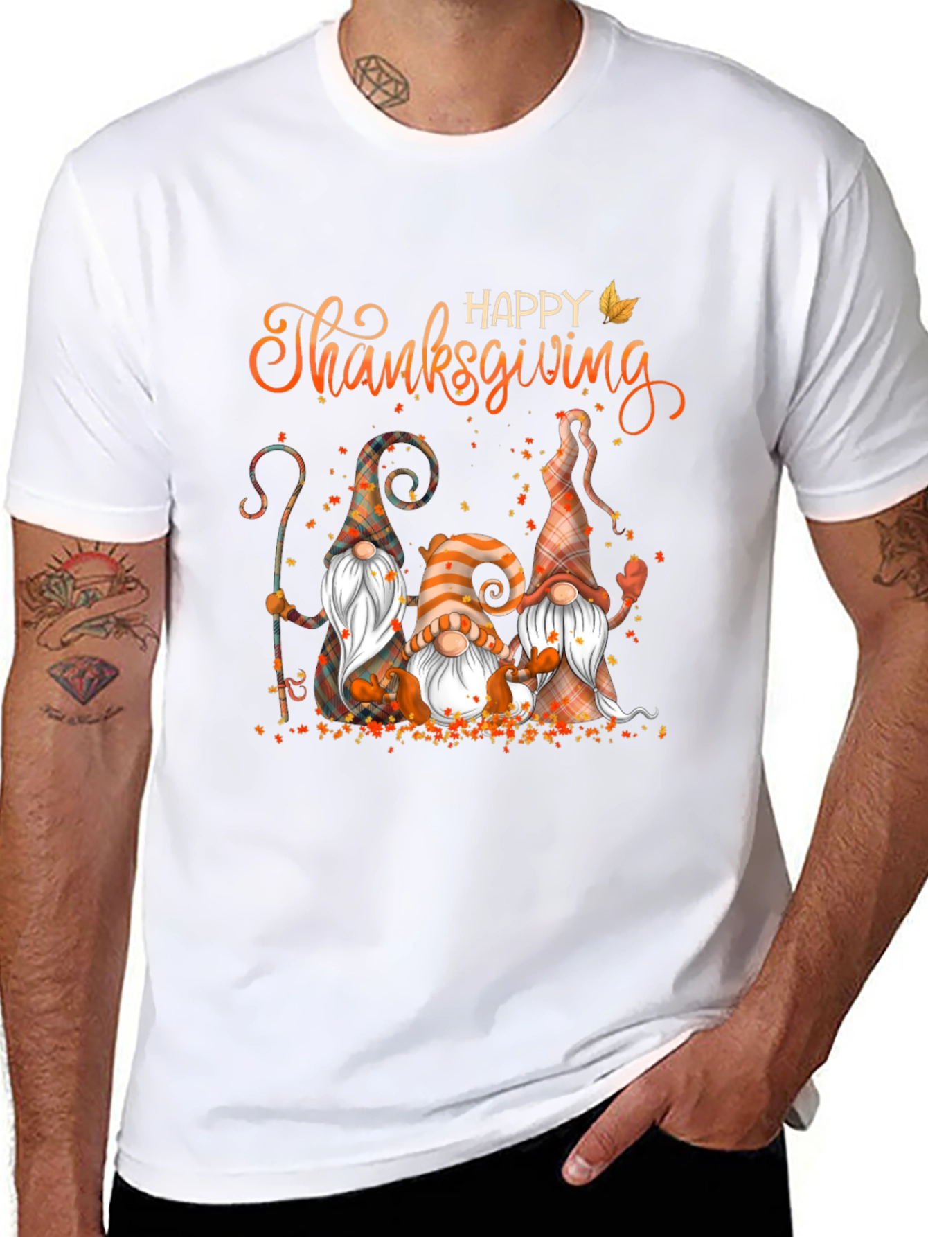 Happy Thanksgiving Gnomes Graphic T-Shirt