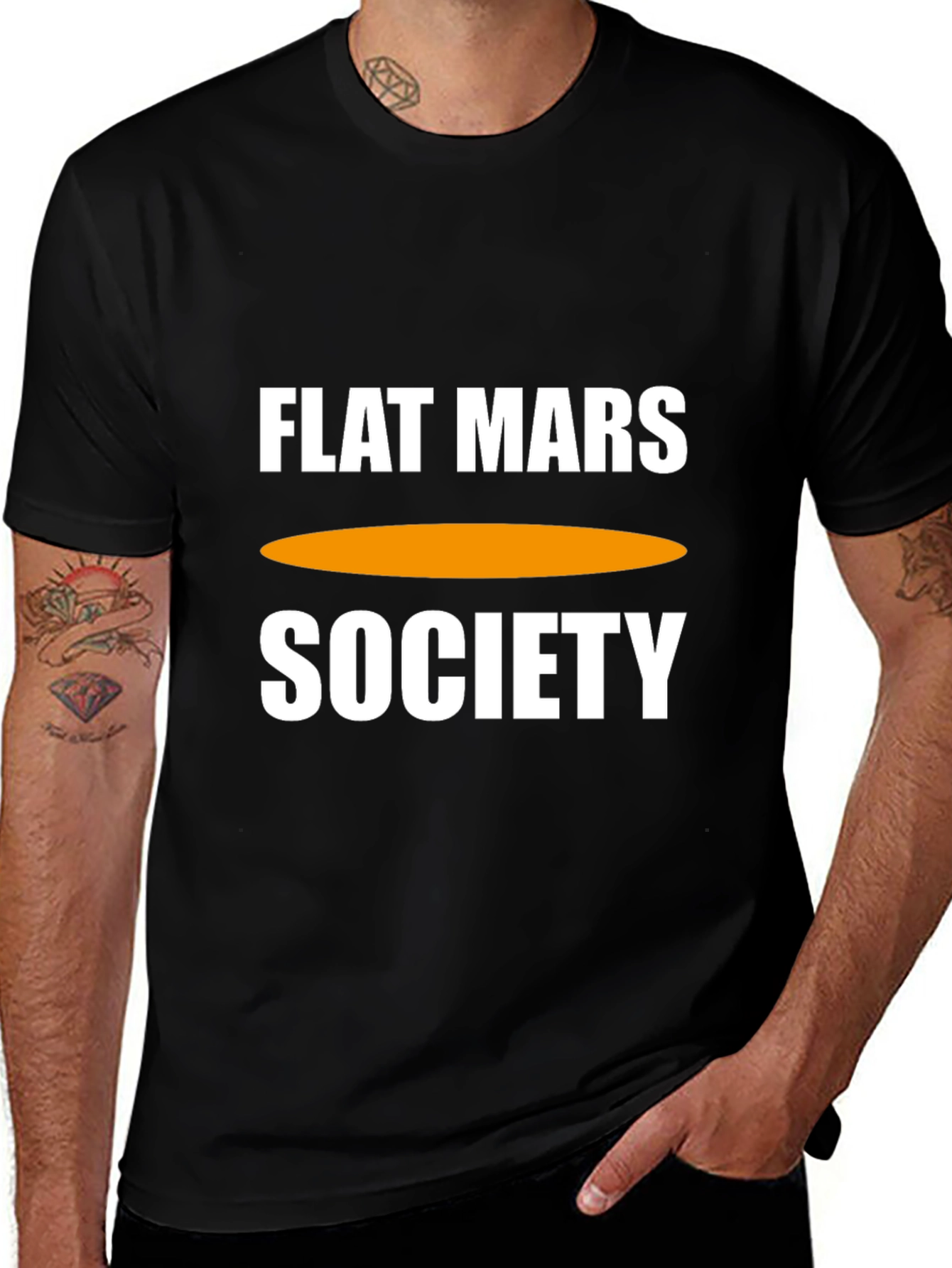 Flat Mars Society Graphic Tee - Black Cotton