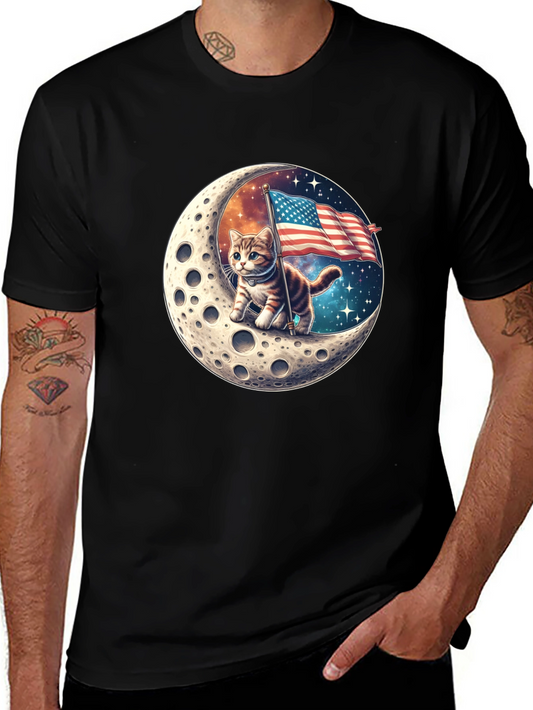 Patriotic Moon Cat T-Shirt
