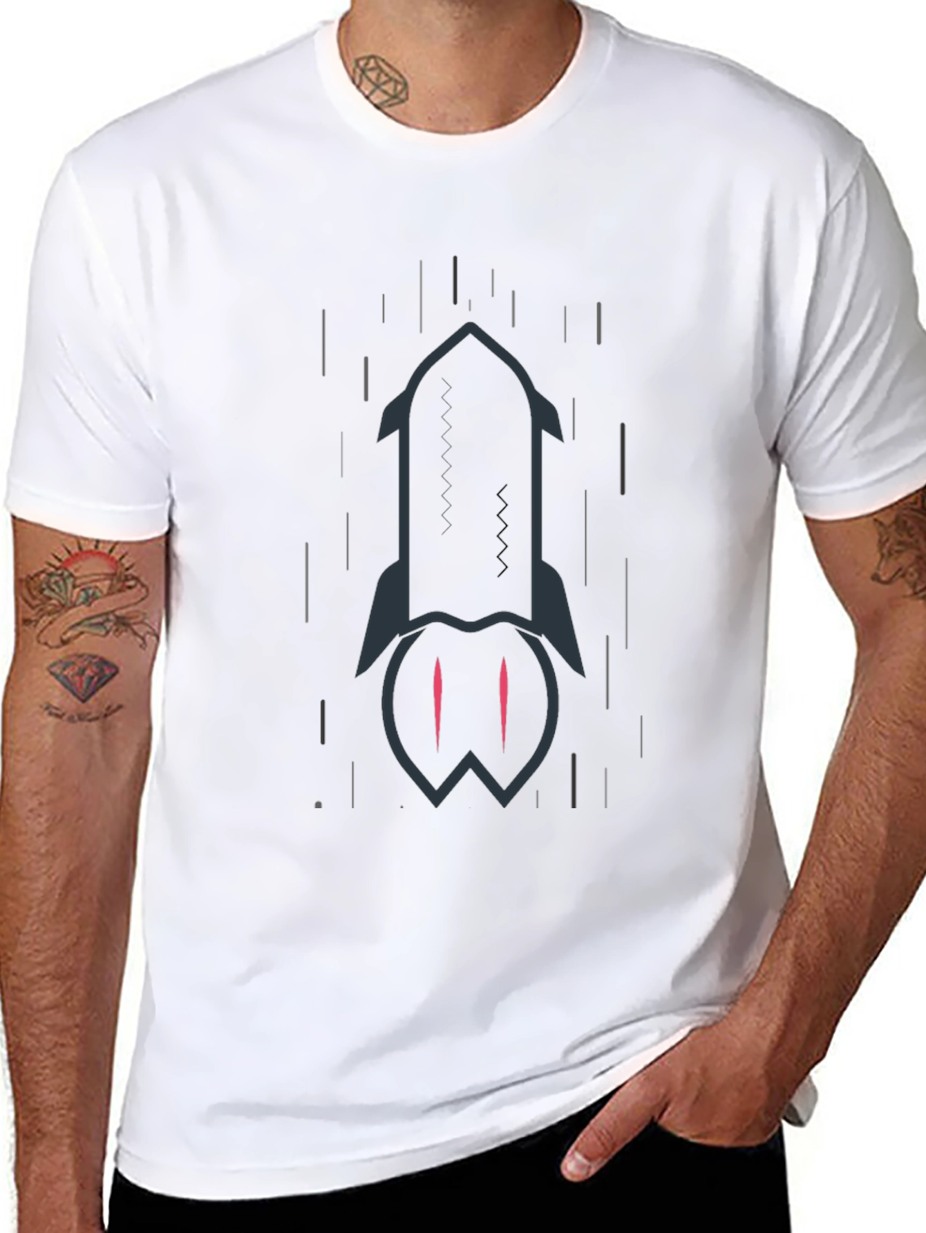 Rocket Graphic Black T-Shirt