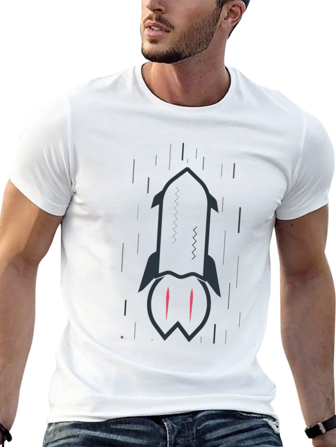 Rocket Graphic Black T-Shirt