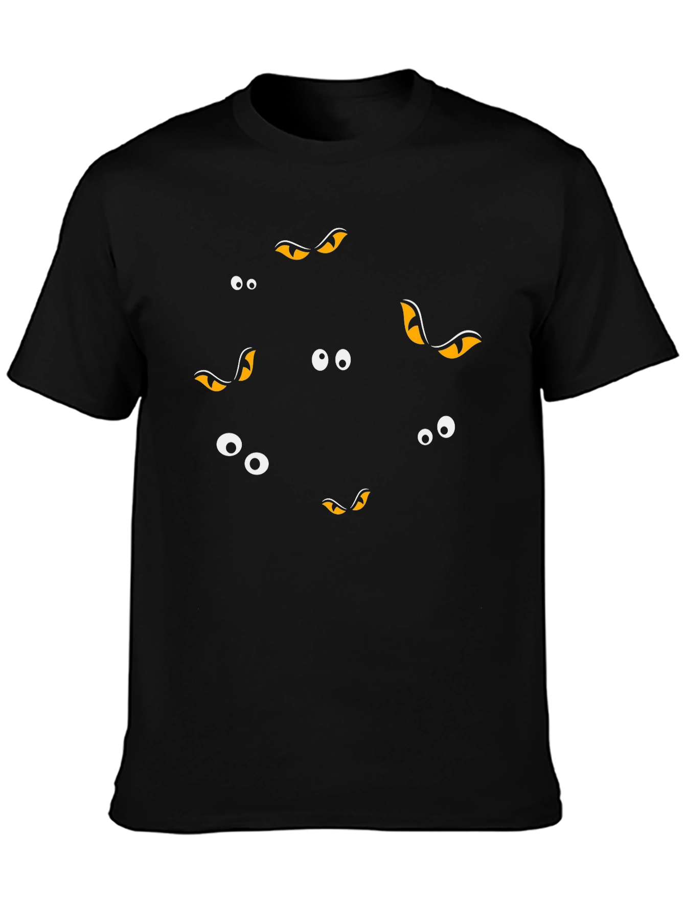 Spooky Eyes Black T-Shirt - Halloween Fun!