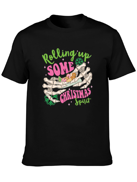 Rolling Up Some Christmas Spirit Skeleton Hands T-Shirt