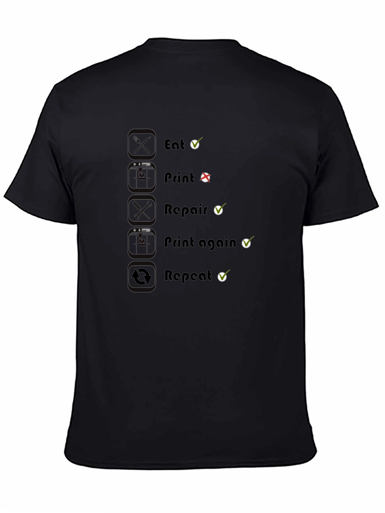 Eat Print Repair Funny Graphic T-Shirt
