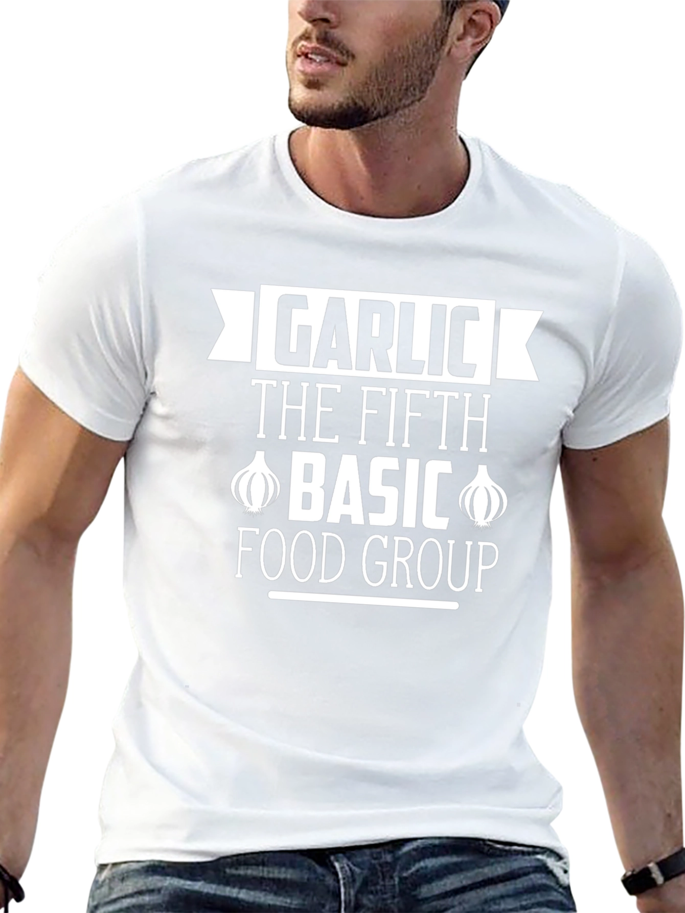 Garlic The Fifth Basic Food Group Black T-Shirt