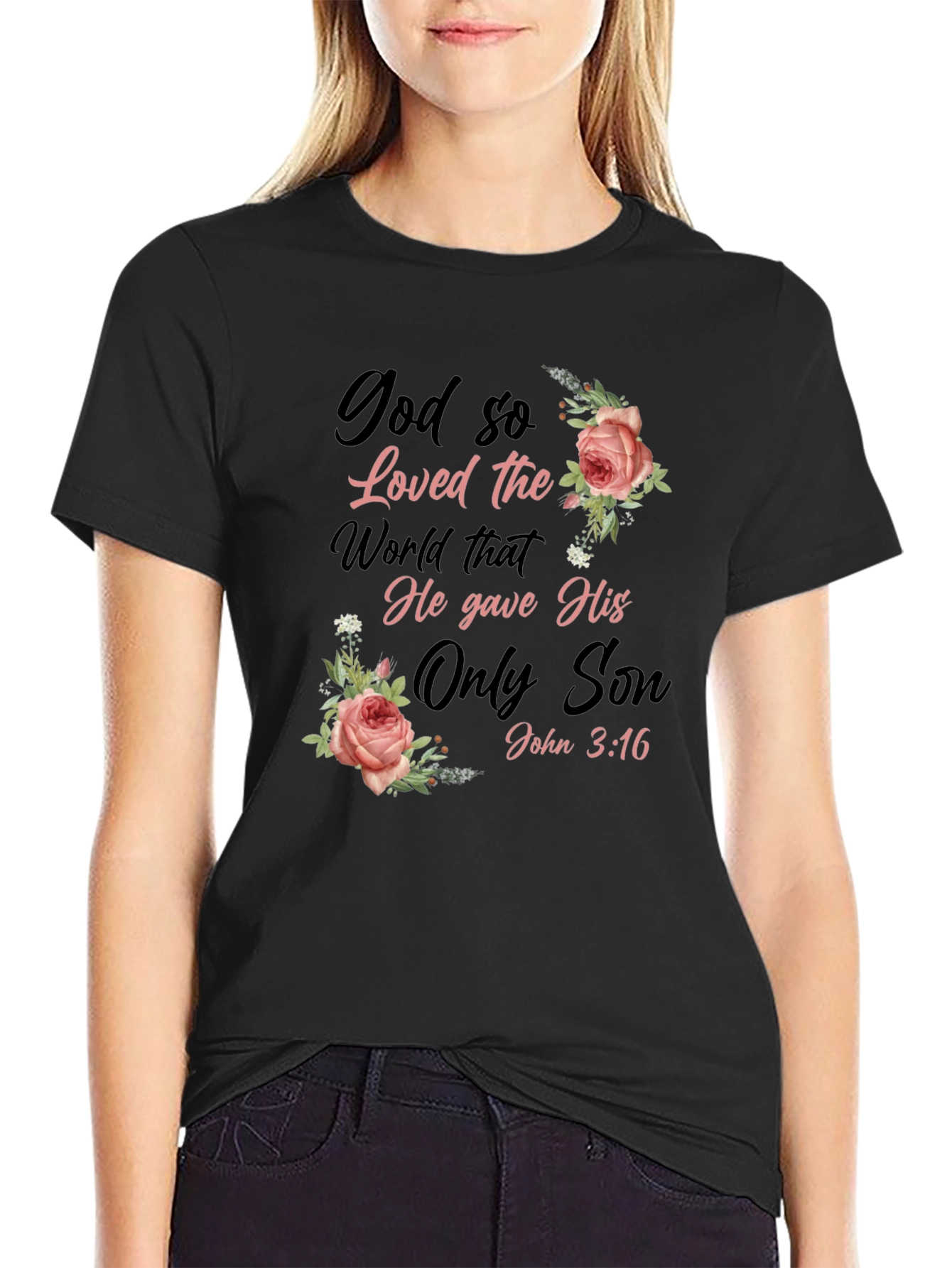 God So Loved The World Black T-Shirt