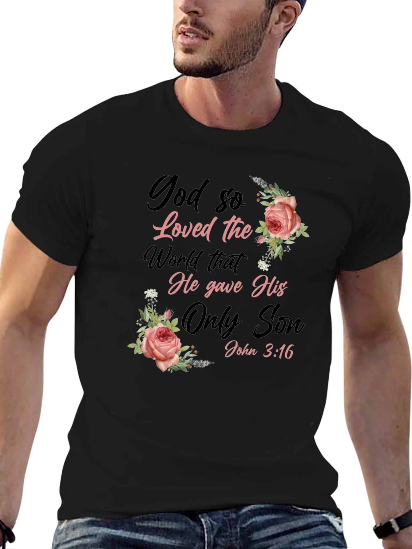 God So Loved The World Black T-Shirt