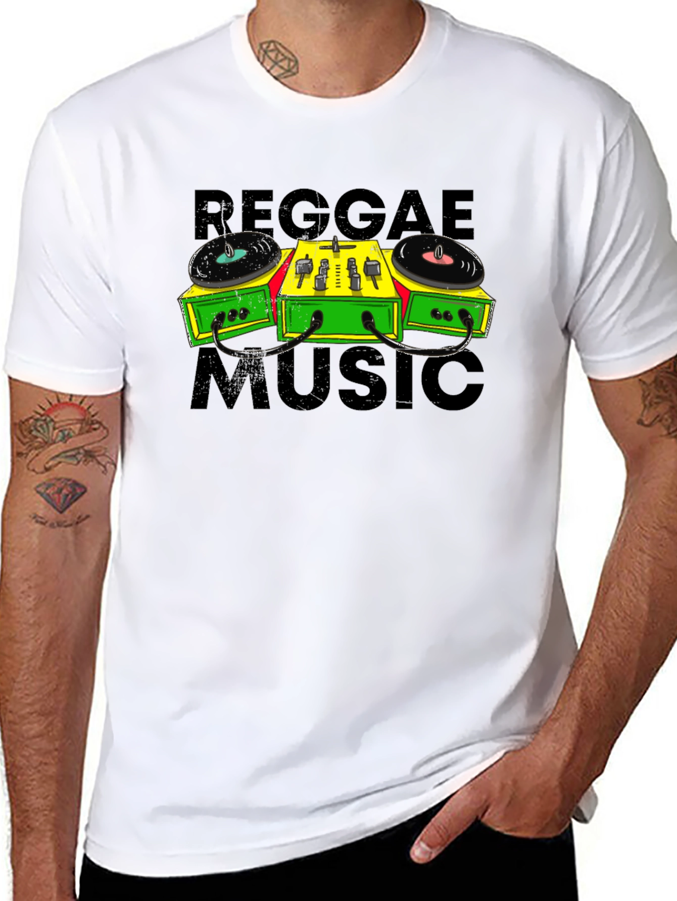 Reggae Music Turntable Graphic T-Shirt