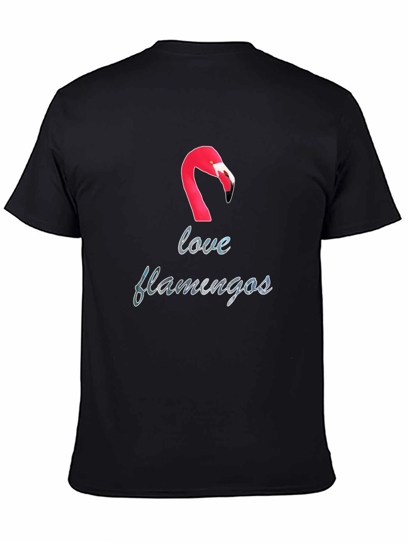 Love Flamingos Black T-Shirt