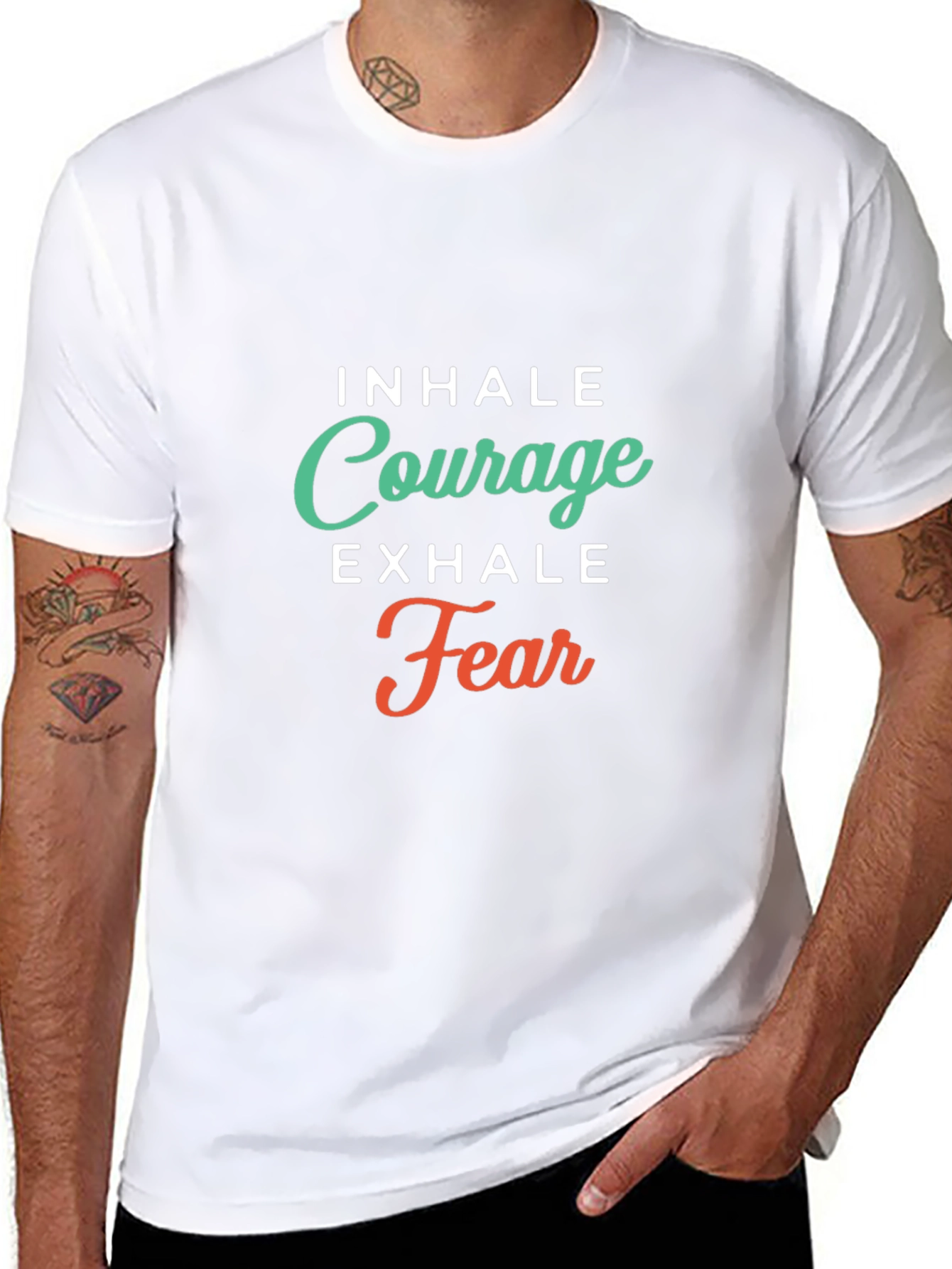 Inhale Courage Exhale Fear Graphic T-Shirt