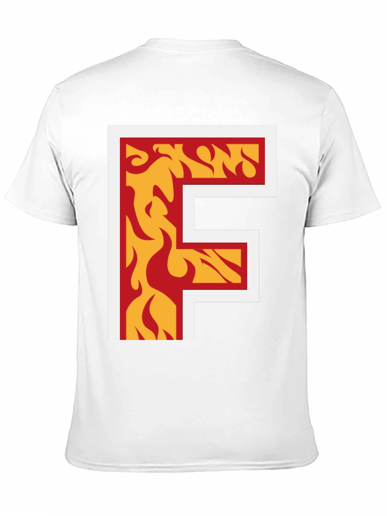 Fiery Letter F Graphic Tee - Bold Black T-Shirt