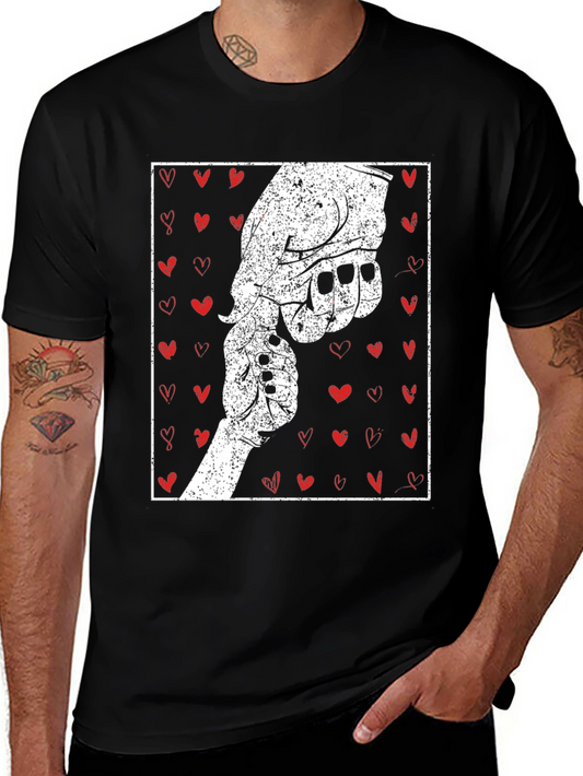 Father Son Hand Heart Graphic T-Shirt