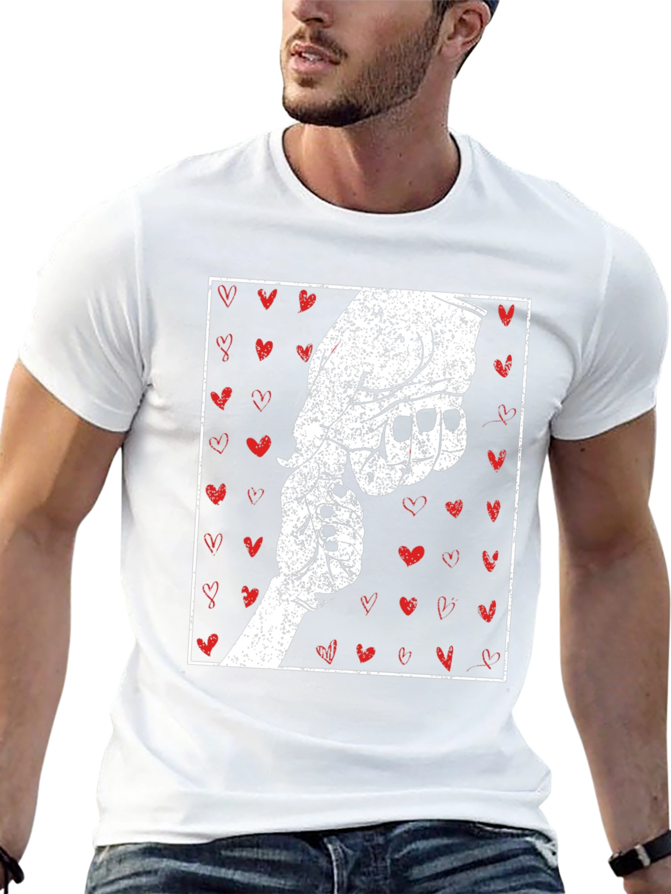 Father Son Hand Heart Graphic T-Shirt