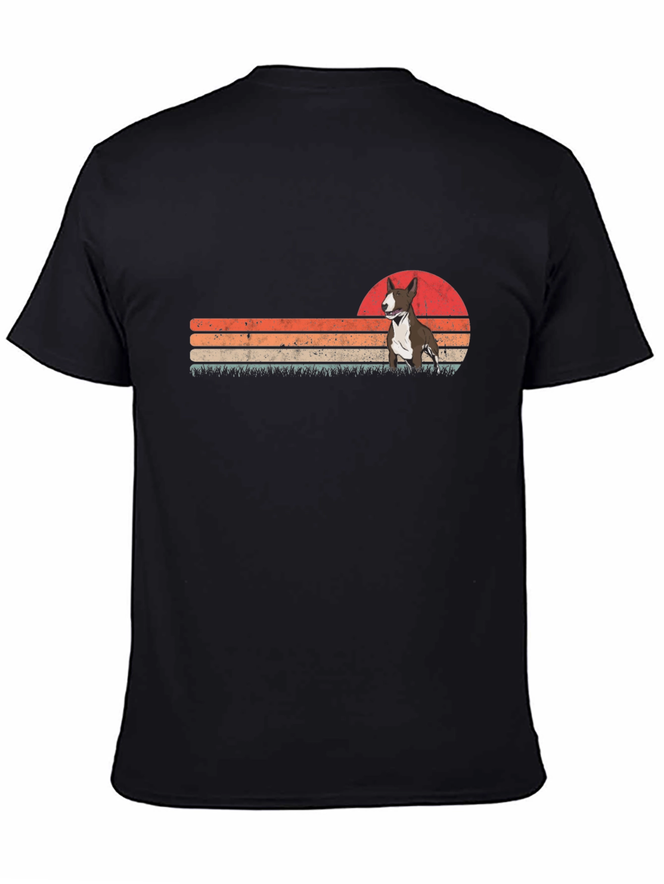 Retro Bull Terrier Graphic Tee - Black