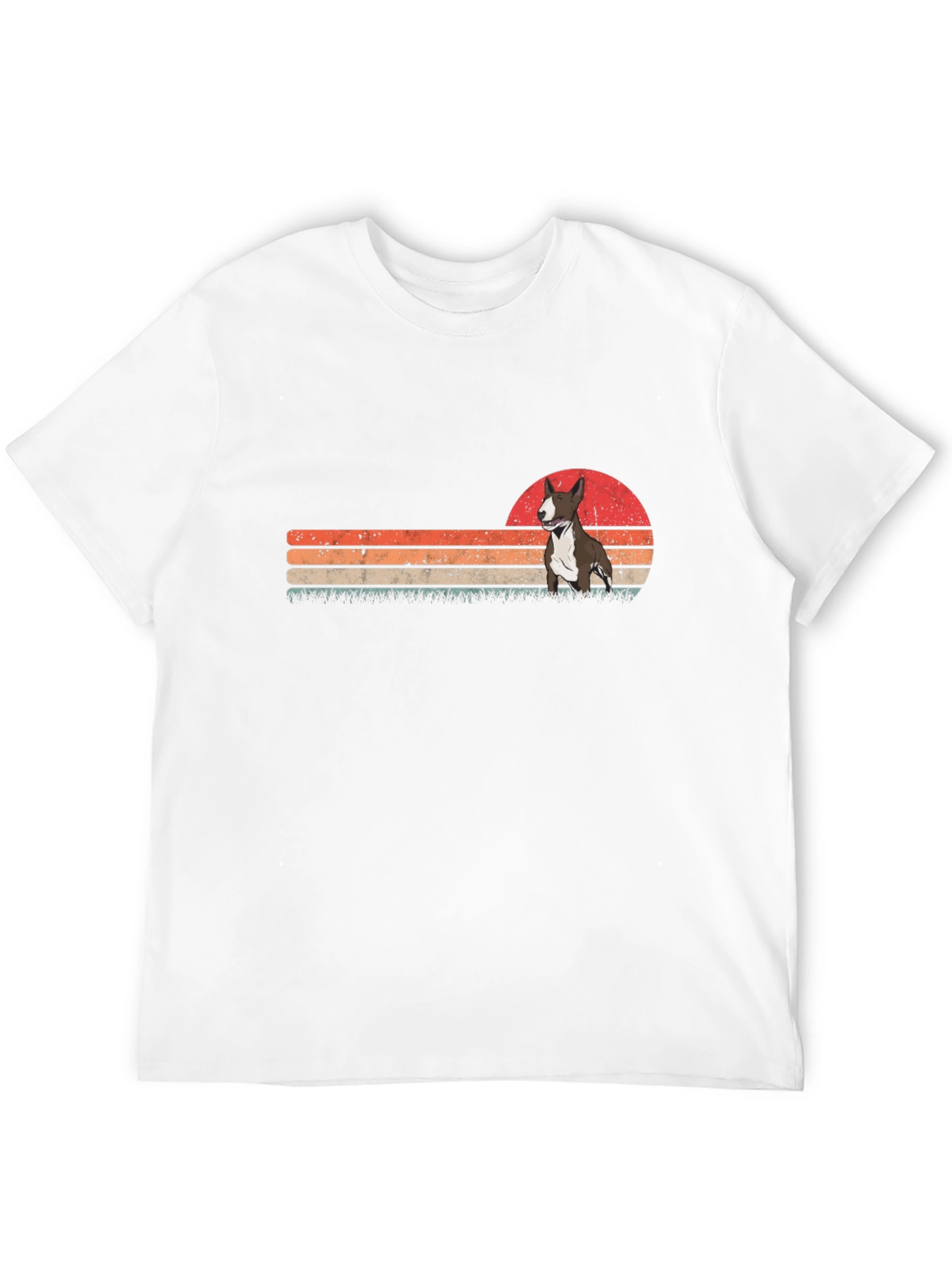 Retro Bull Terrier Graphic Tee - Black