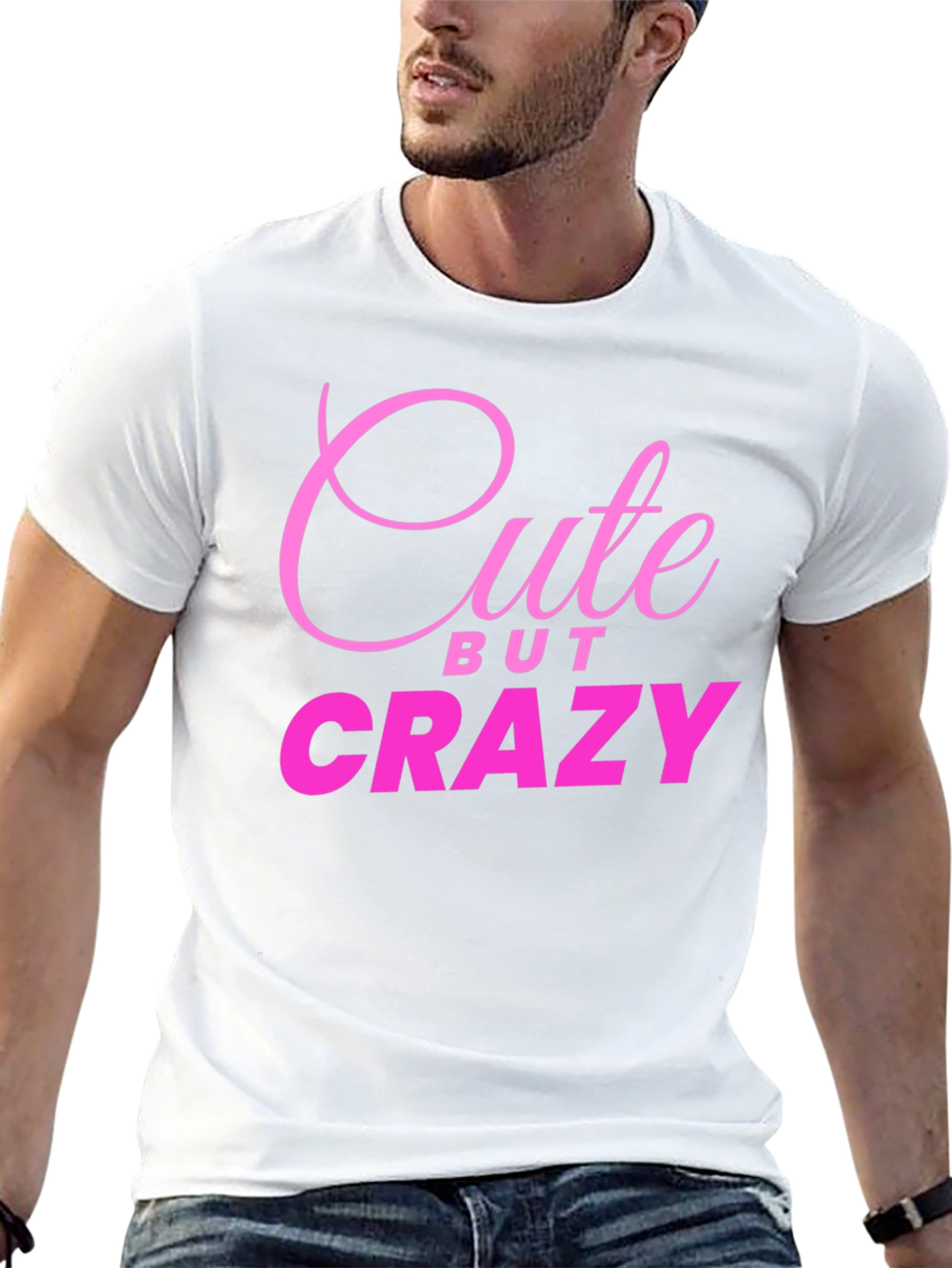 Cute But Crazy Black Graphic Tee for Men