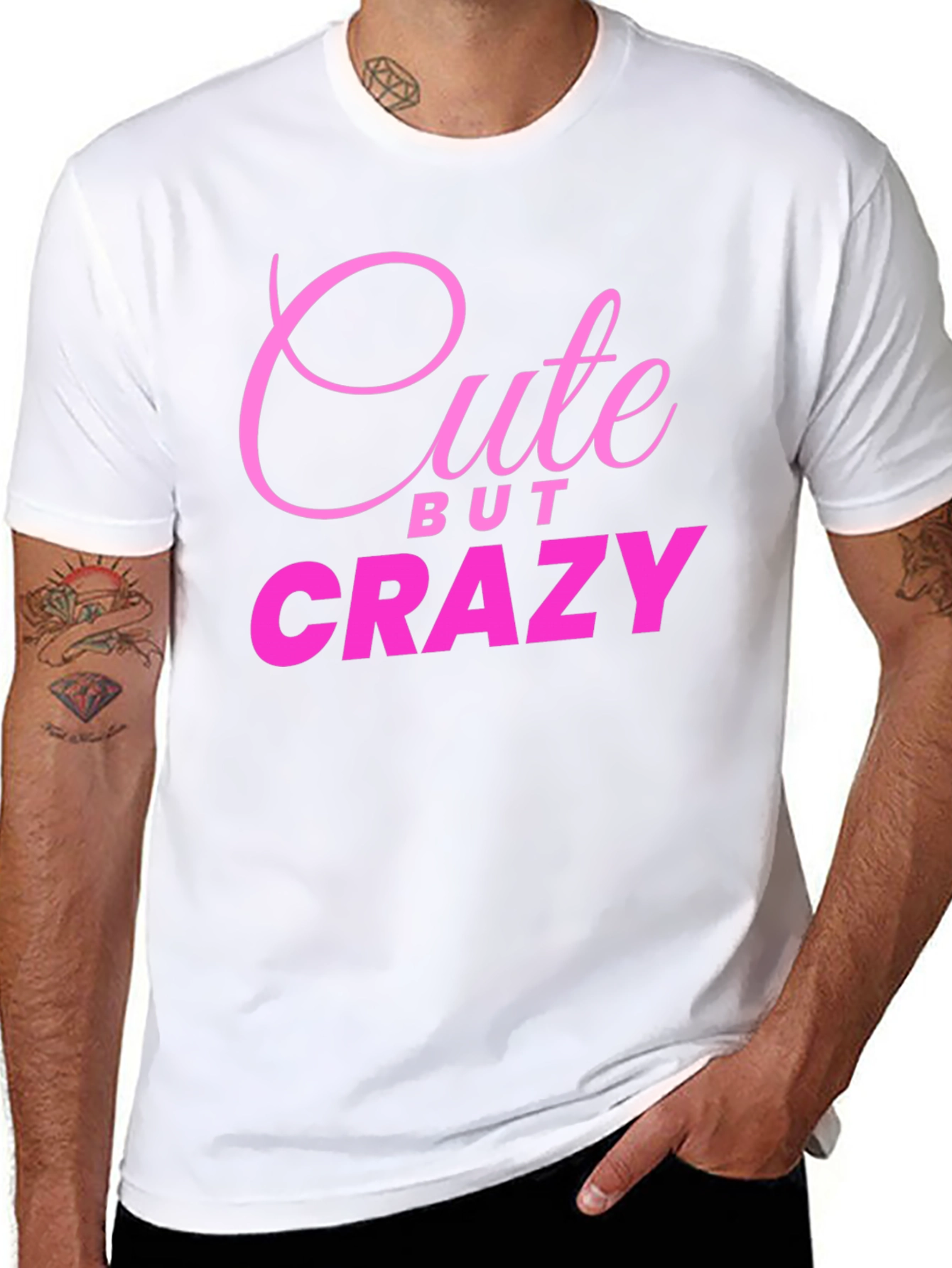 Cute But Crazy Black Graphic Tee for Men