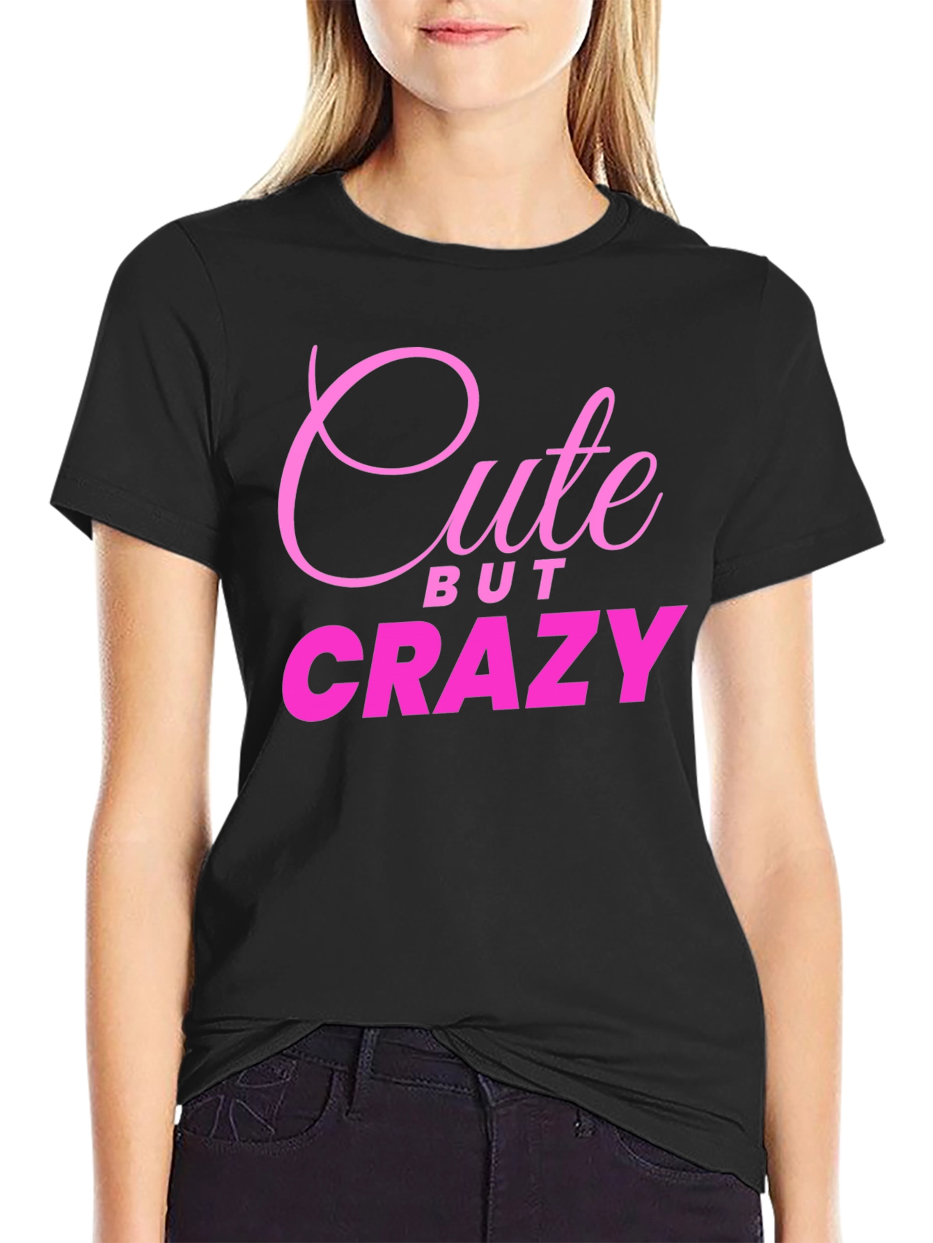 Cute But Crazy Black Graphic Tee for Men