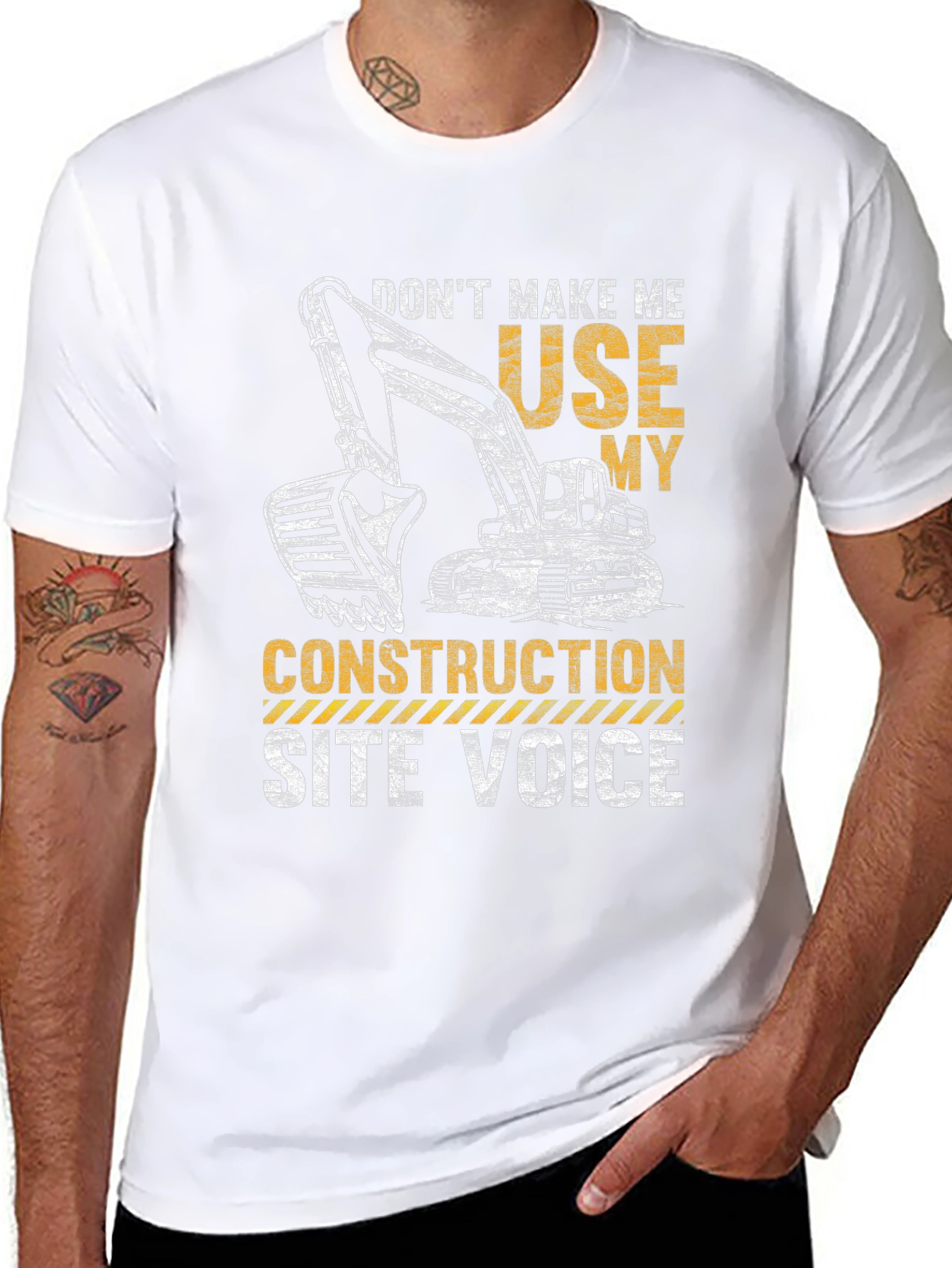 Construction Site Voice T-Shirt Funny Excavator