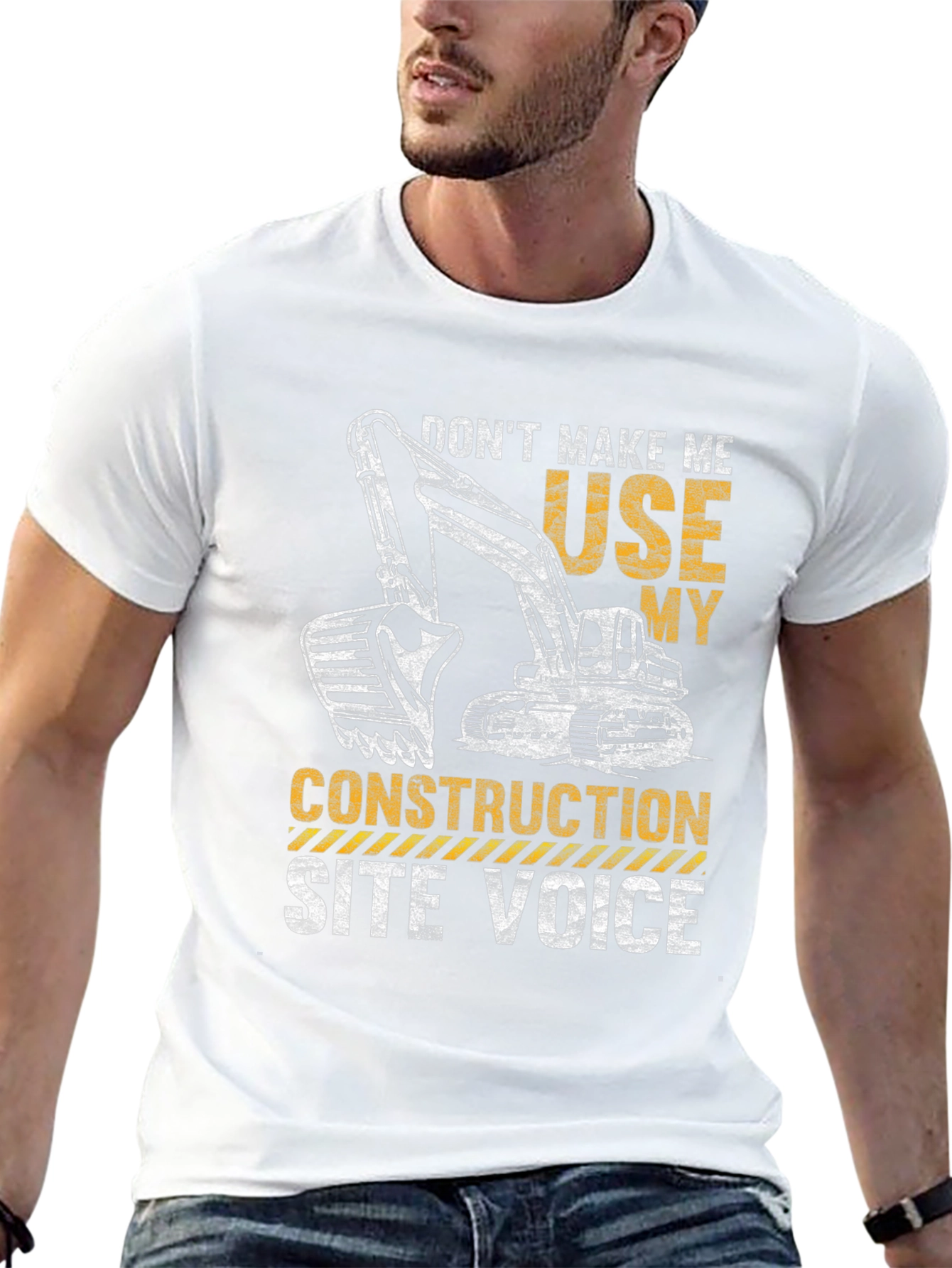 Construction Site Voice T-Shirt Funny Excavator