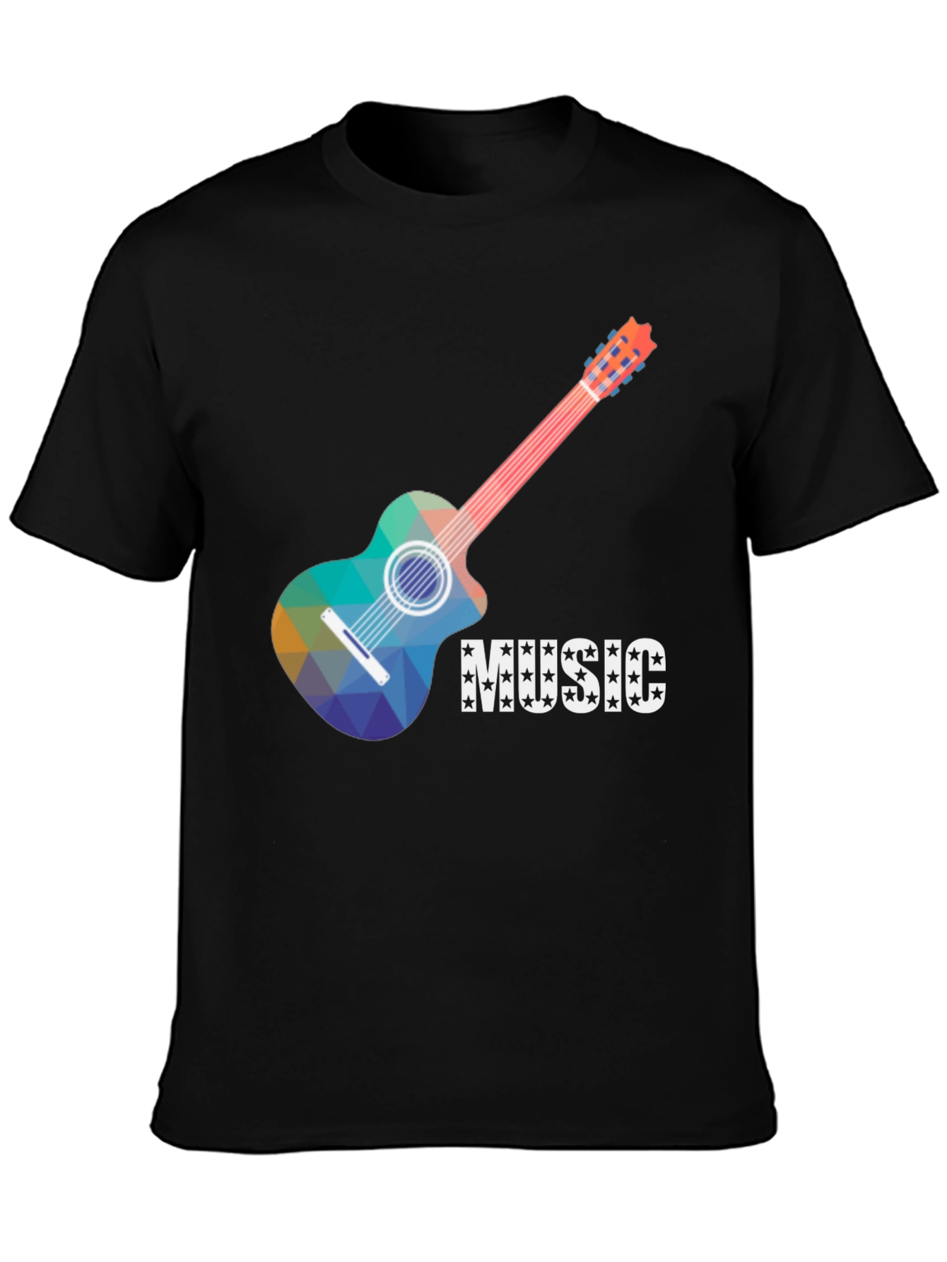Music Guitar Graphic Tee - Cool Design T-Shirt