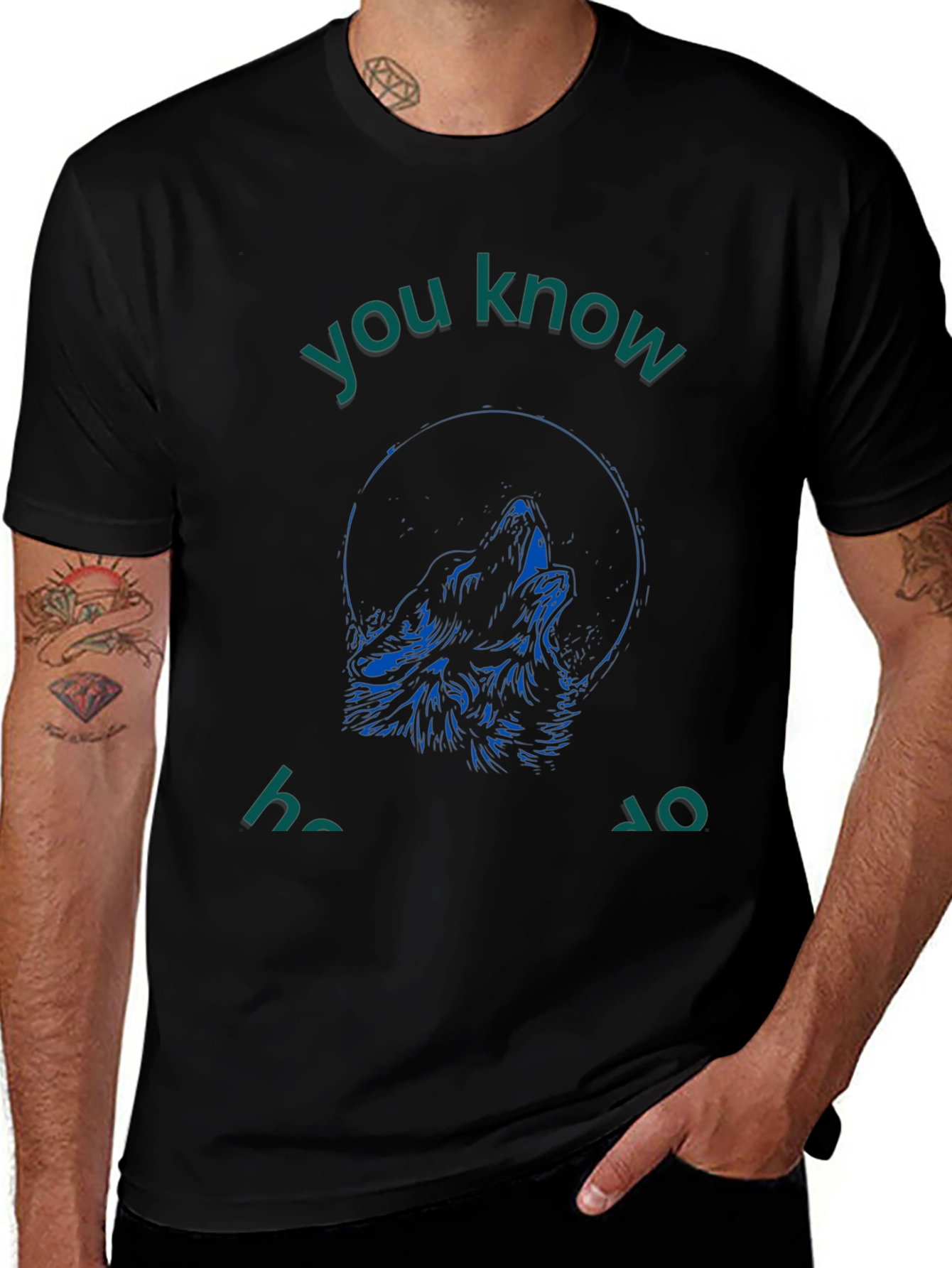 Wolf Howl Graphic Tee - Mens Black T-Shirt