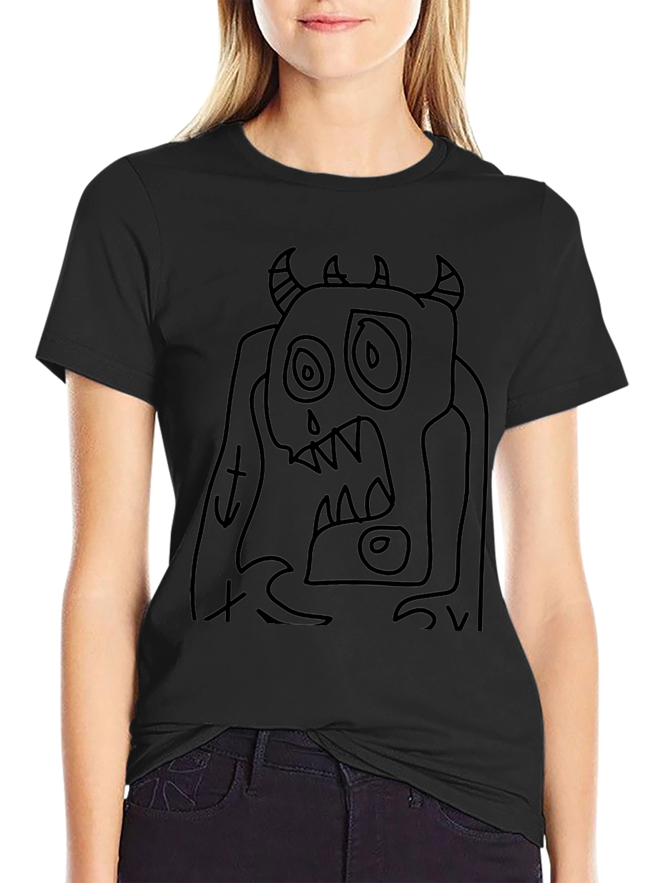 Monster Graphic Black T-Shirt