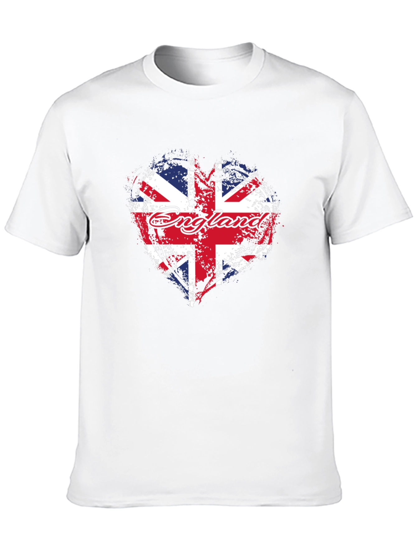 England Flag Heart T-Shirt - Black