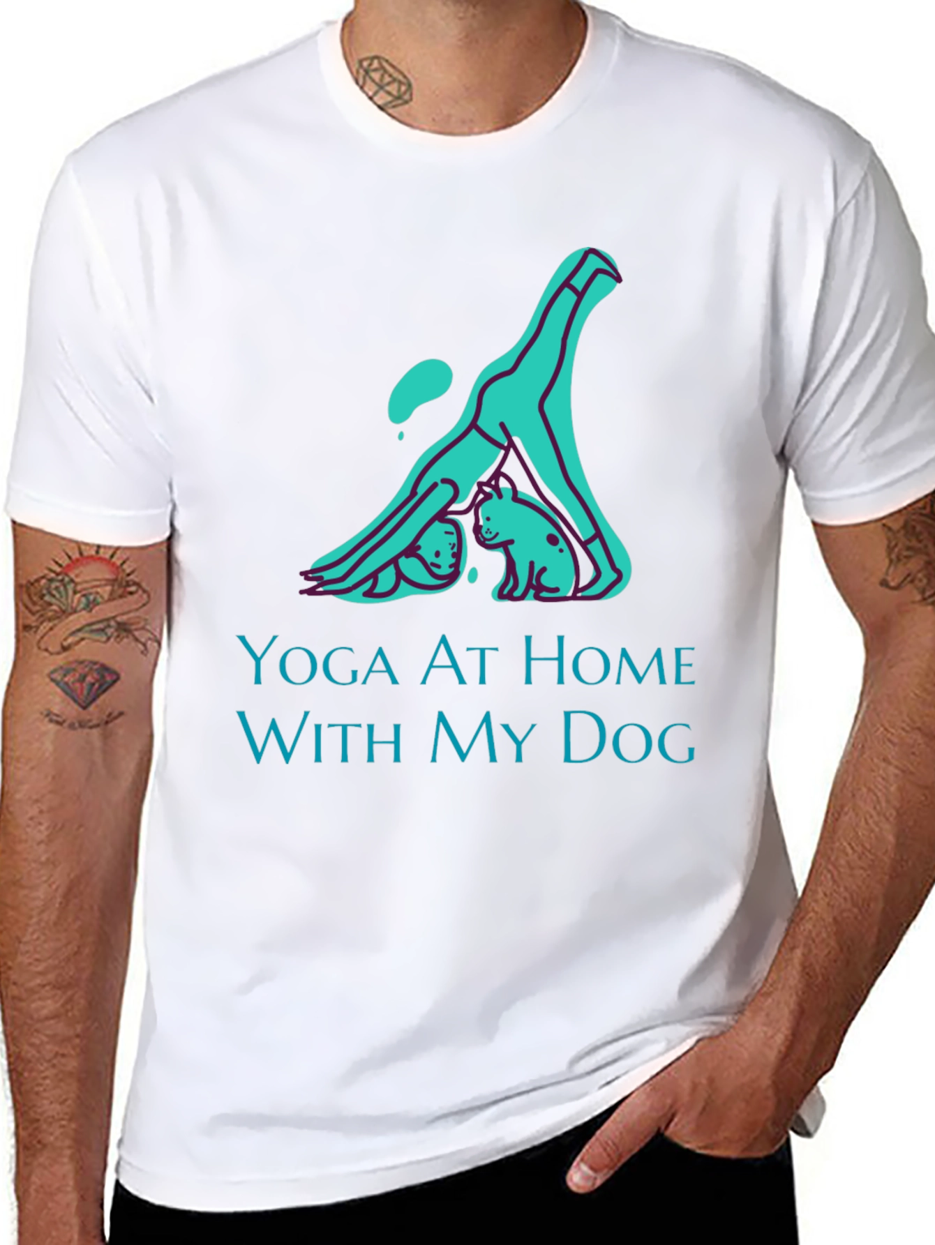 Yoga At Home With My Dog Graphic T-Shirt