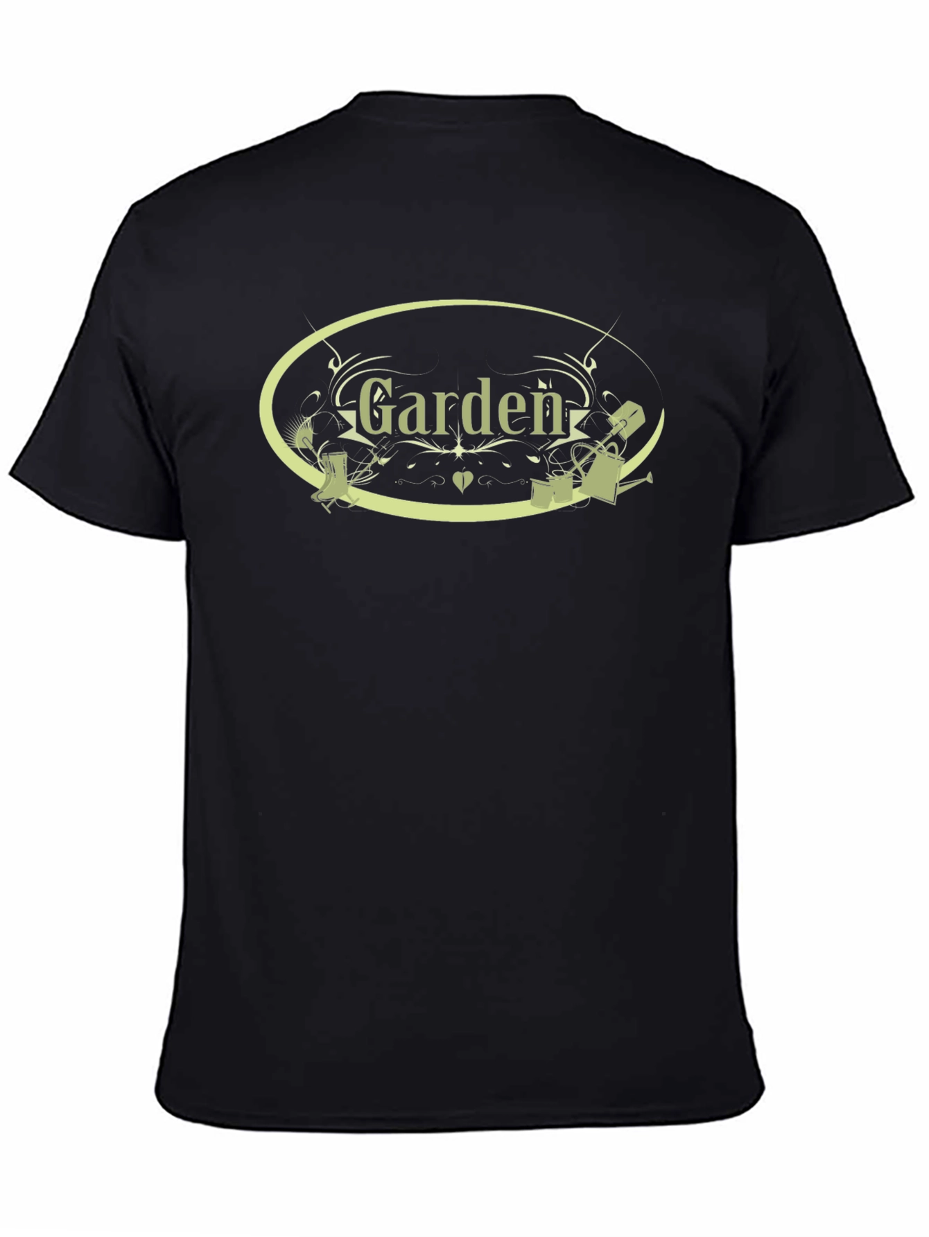 Garden Themed Black T-Shirt