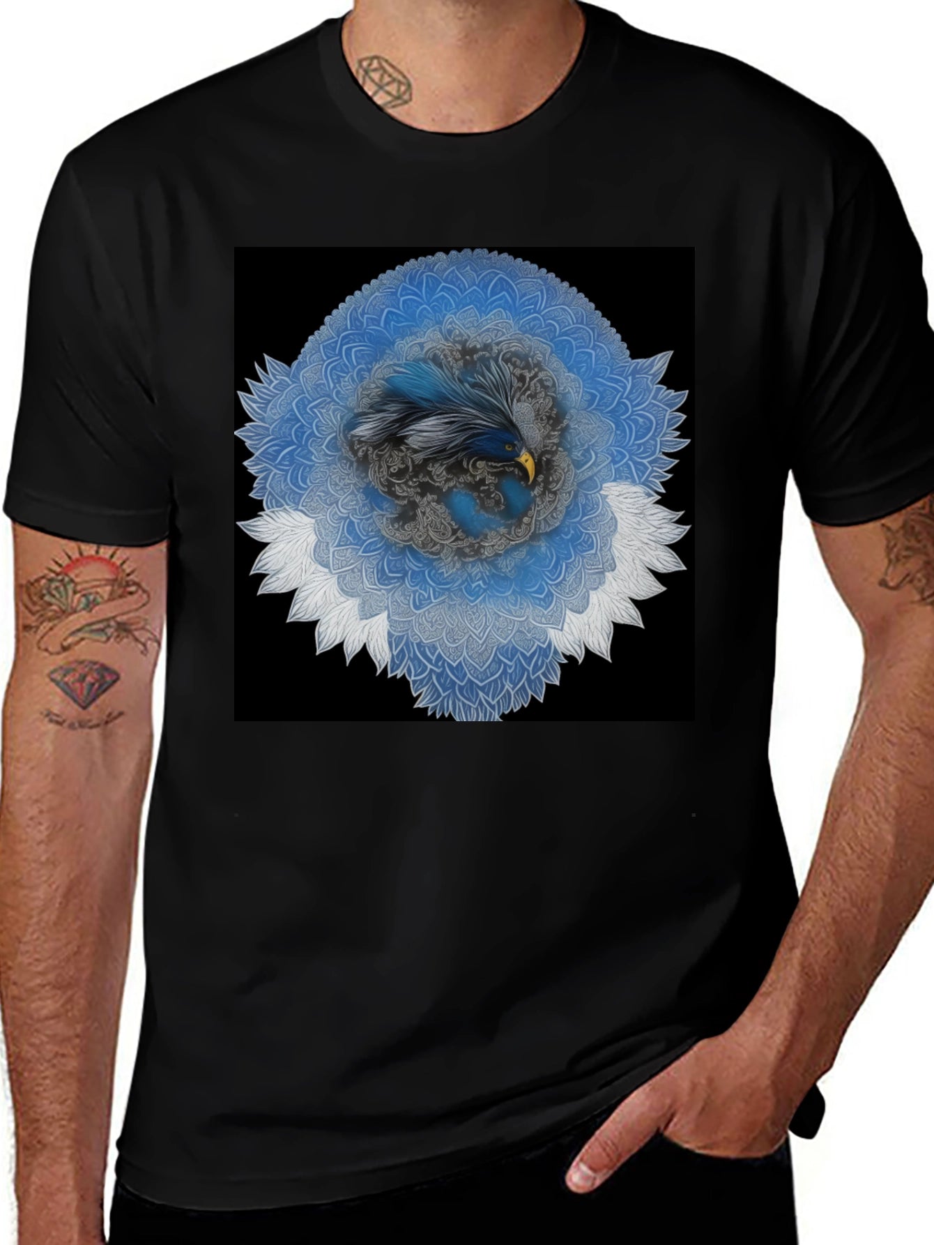 Eagle Mandala Graphic Tee - Modern Black T-Shirt