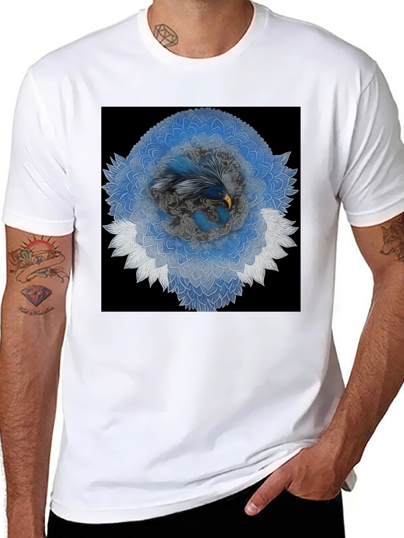 Eagle Mandala Graphic Tee - Modern Black T-Shirt