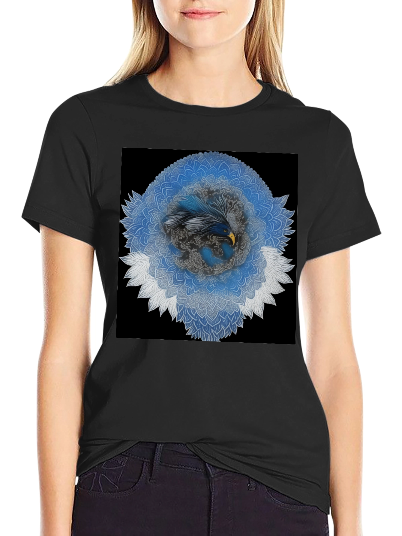 Eagle Mandala Graphic Tee - Modern Black T-Shirt