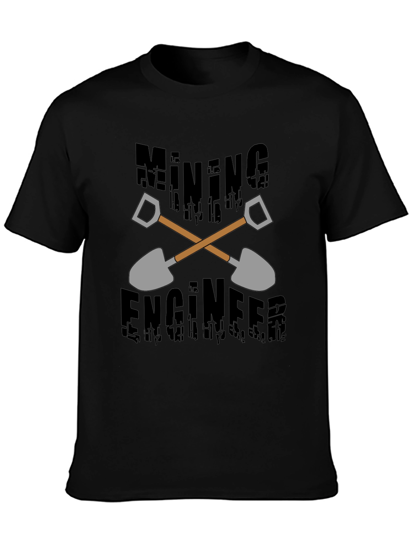 Mining Engineer Graphic T-Shirt - Black Crew Neck