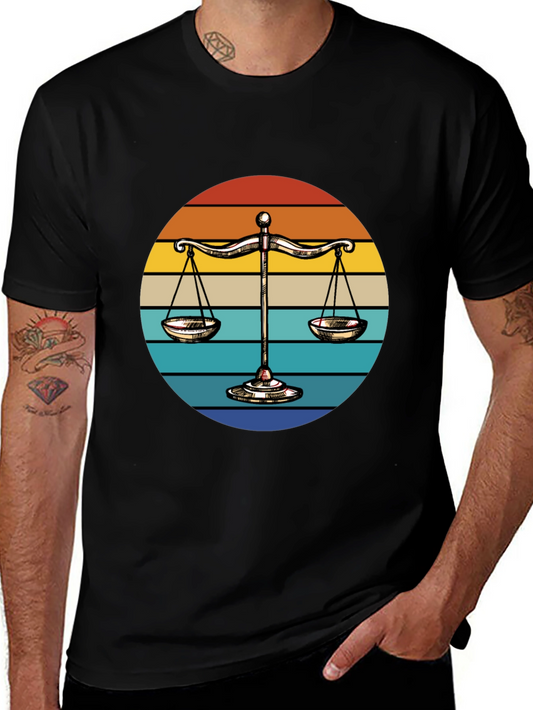 Scales of Justice Retro Sunset T-Shirt