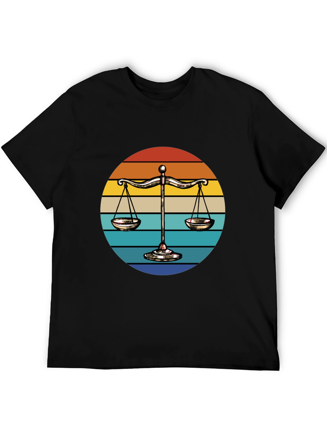 Scales of Justice Retro Sunset T-Shirt