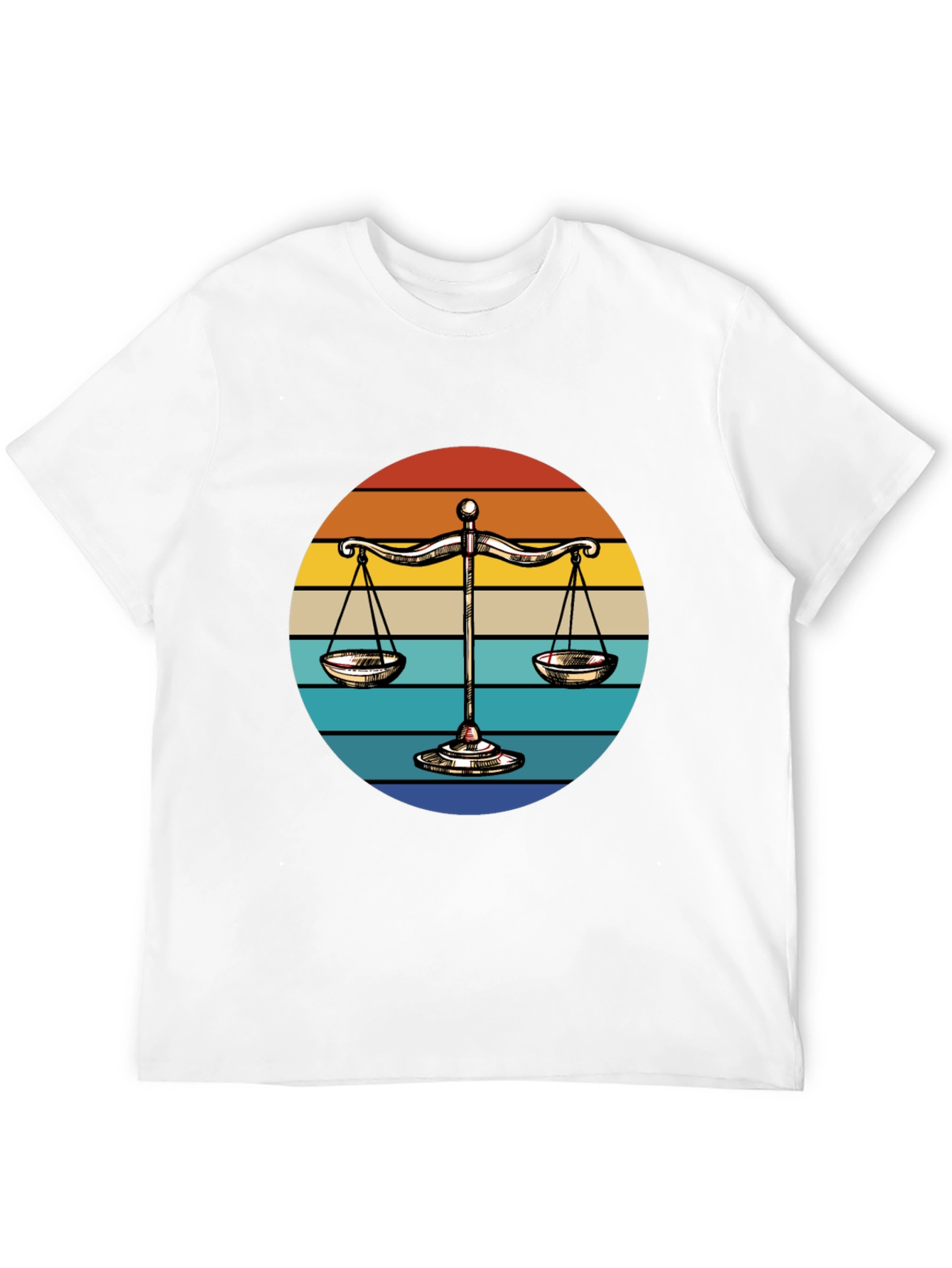 Scales of Justice Retro Sunset T-Shirt