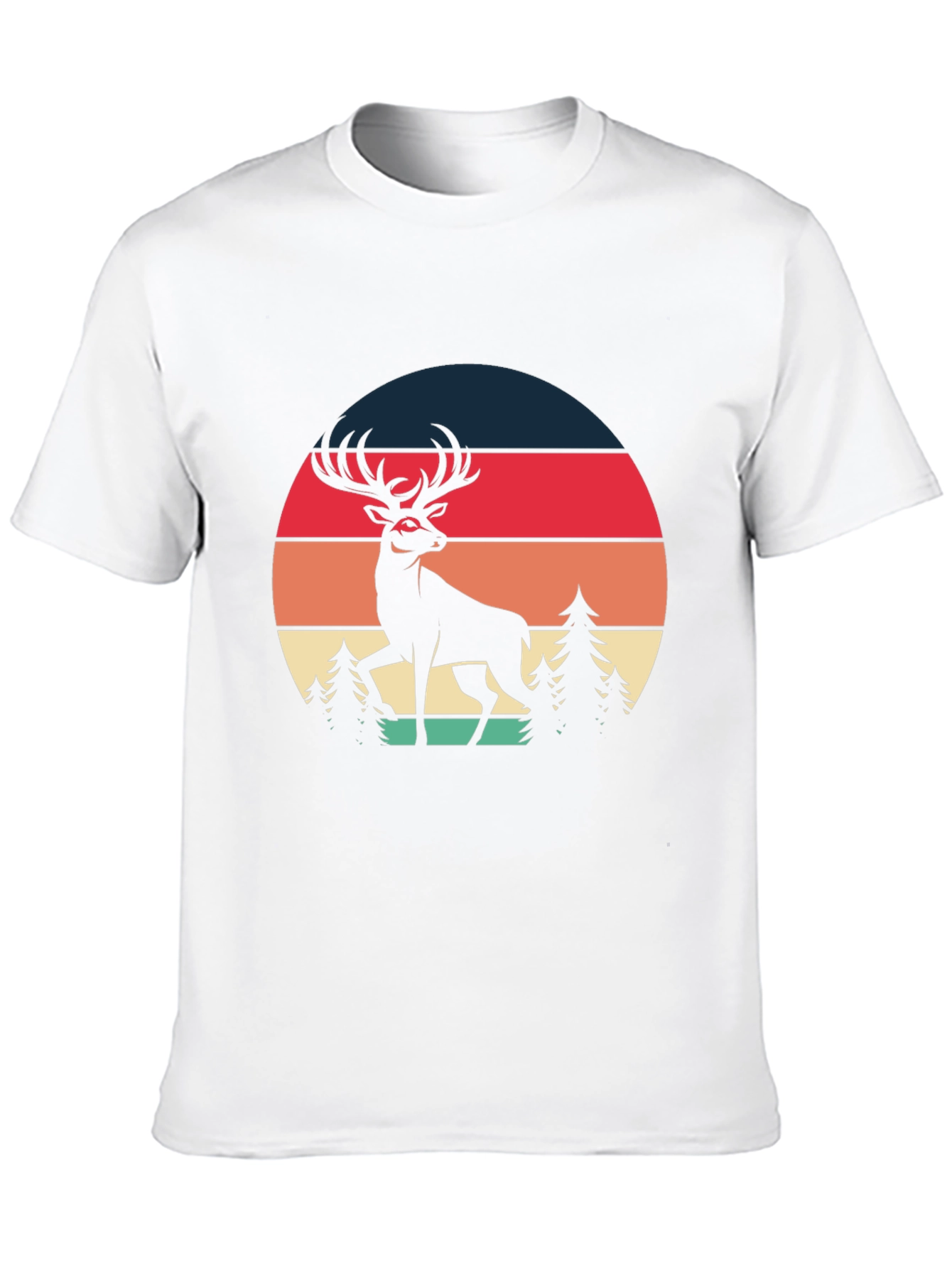 Retro Deer Graphic Tee - Black