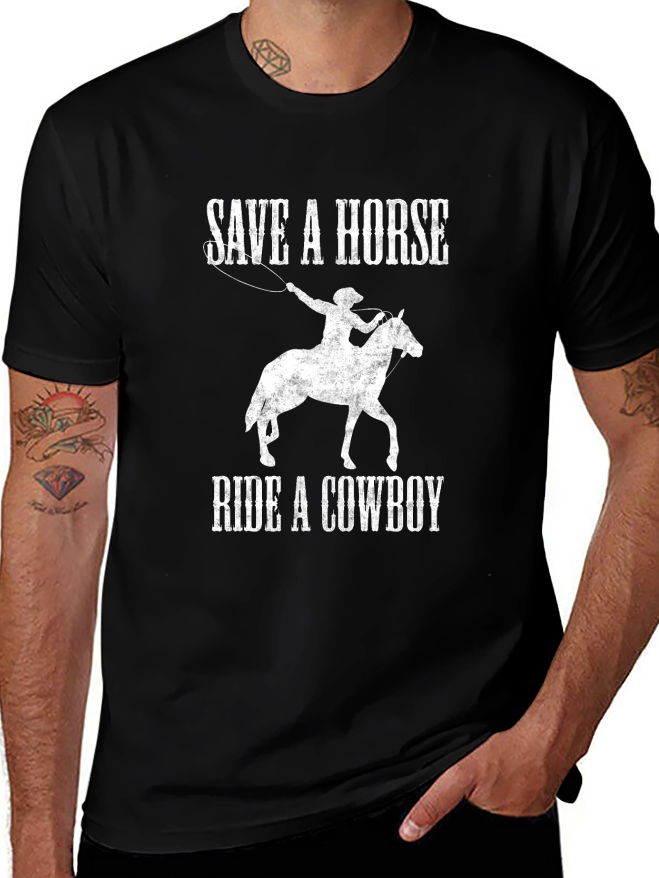 Save a Horse Ride a Cowboy Graphic T-Shirt