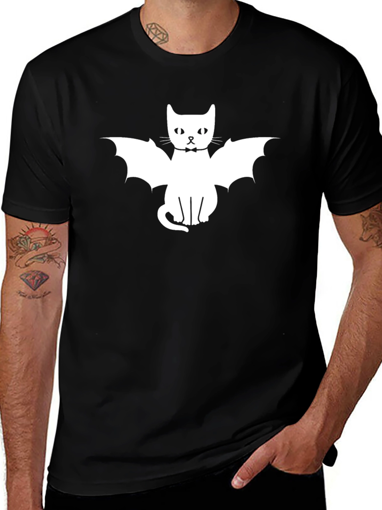 Bat Cat Black T-Shirt