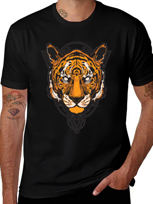 Tiger Graphic T-Shirt - Black Cotton Tee