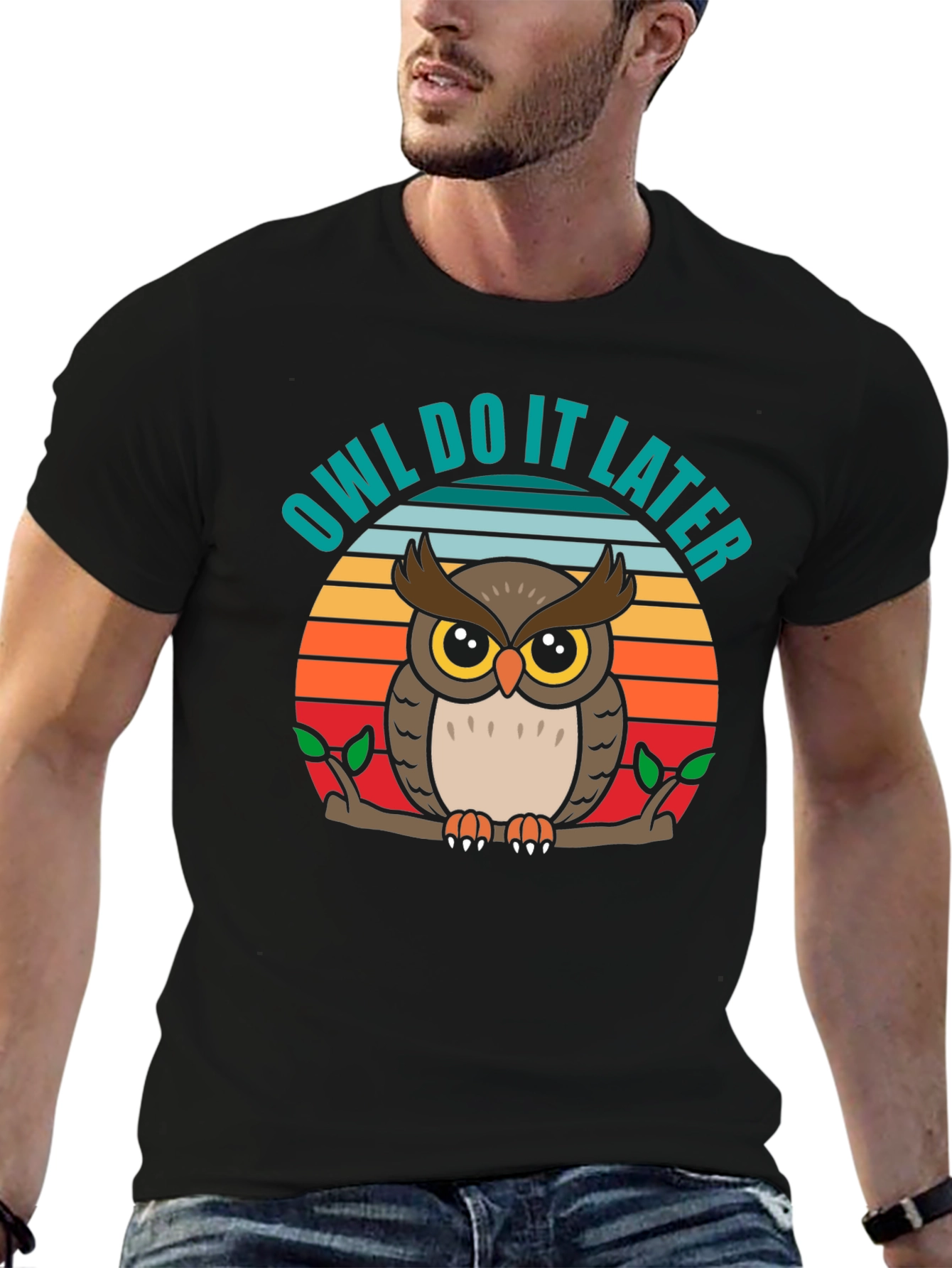 Owl Do It Later Funny Graphic T-Shirt
