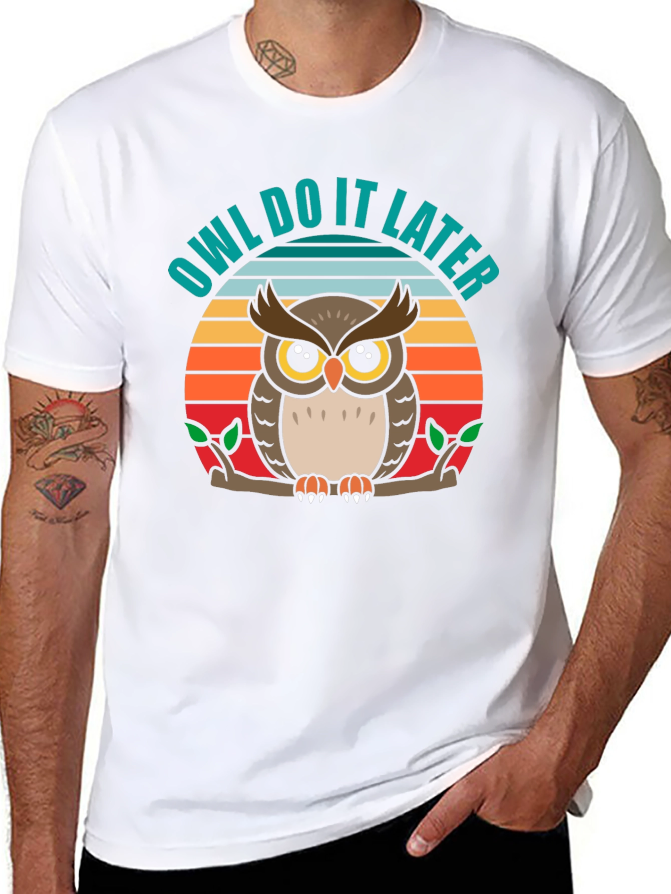 Owl Do It Later Funny Graphic T-Shirt